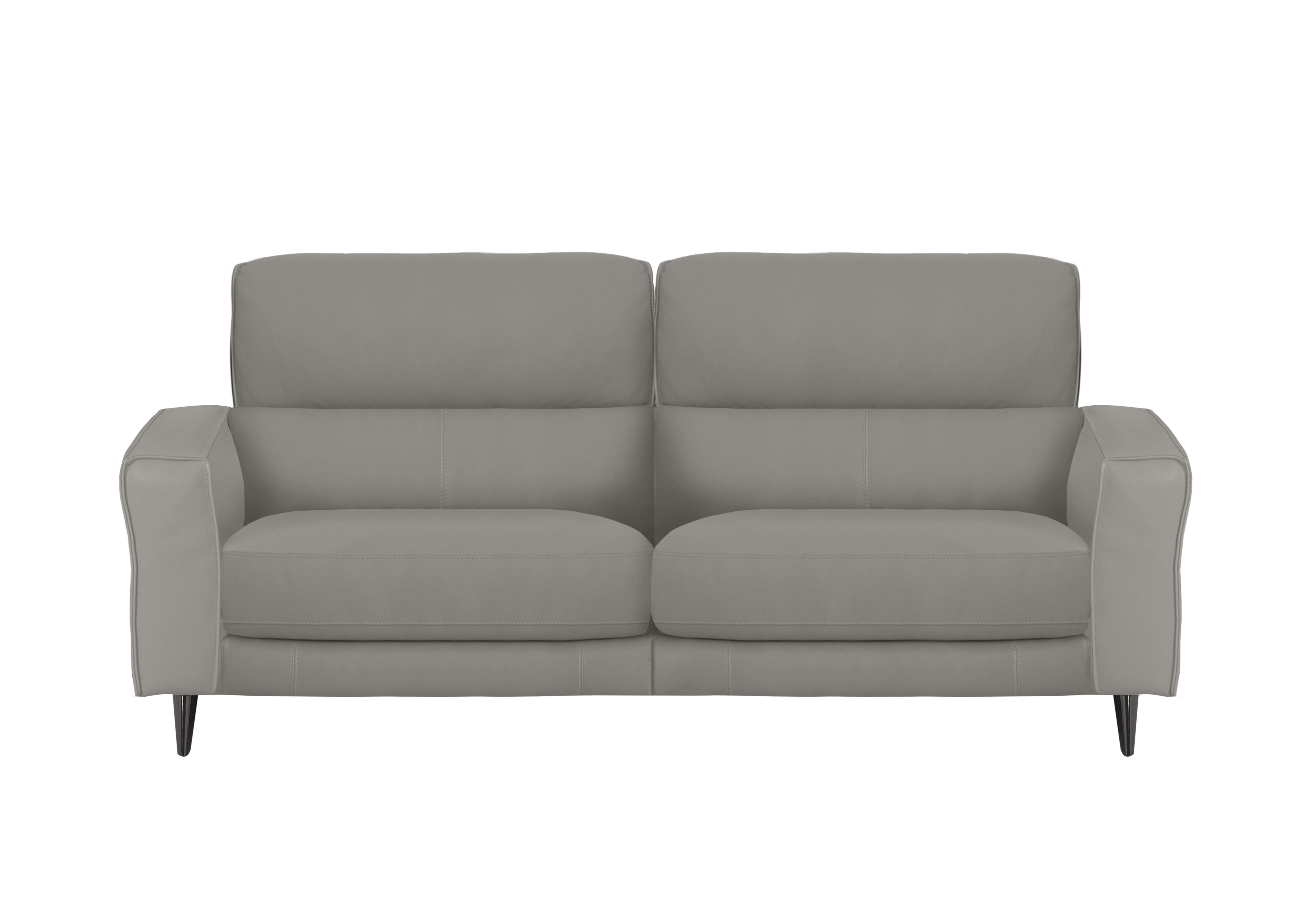Axel 3 Seater Leather Sofa in Bv-946b Silver Grey on Furniture Village