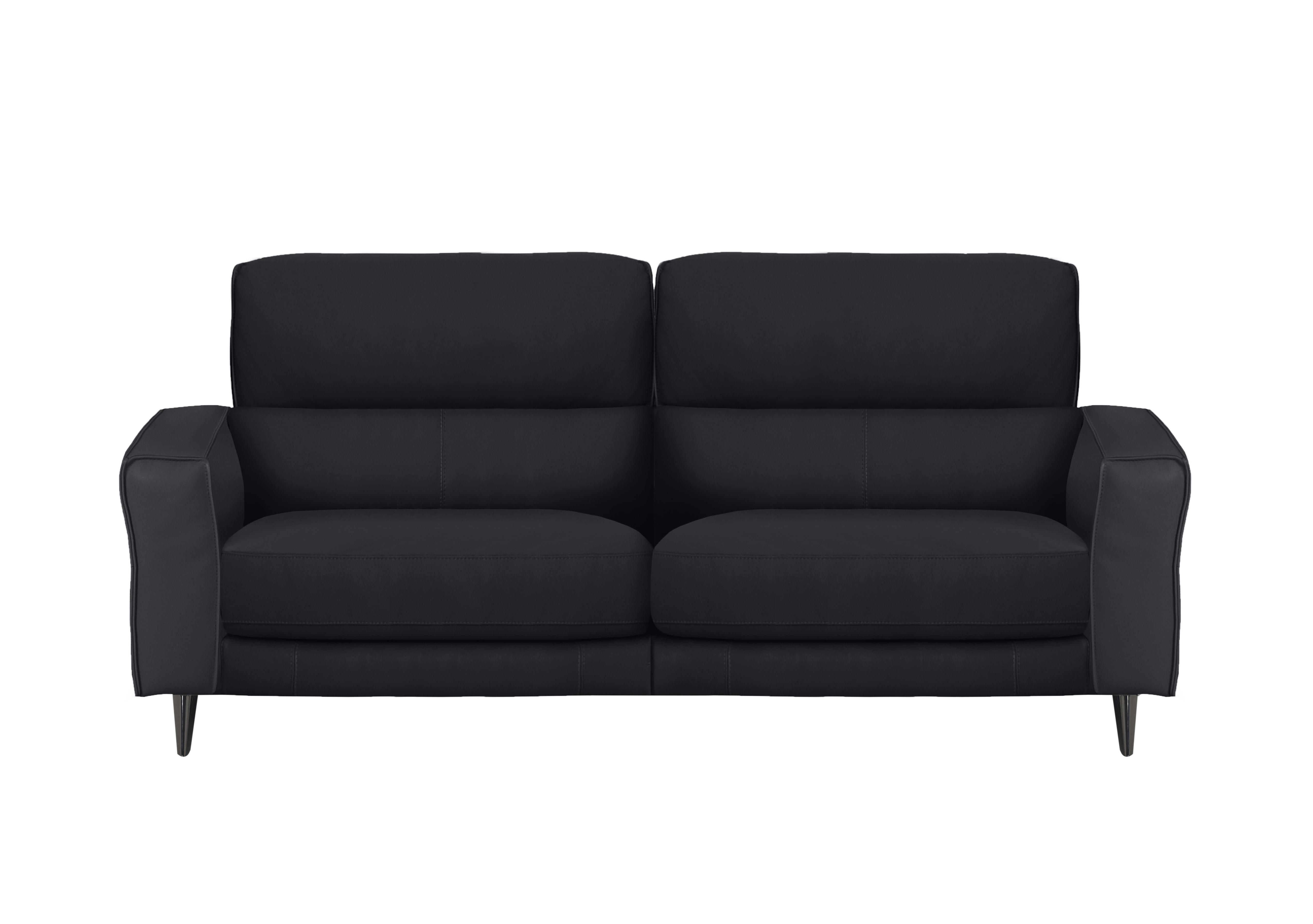 Axel 3 Seater Leather Sofa in Hw-887c Black on Furniture Village