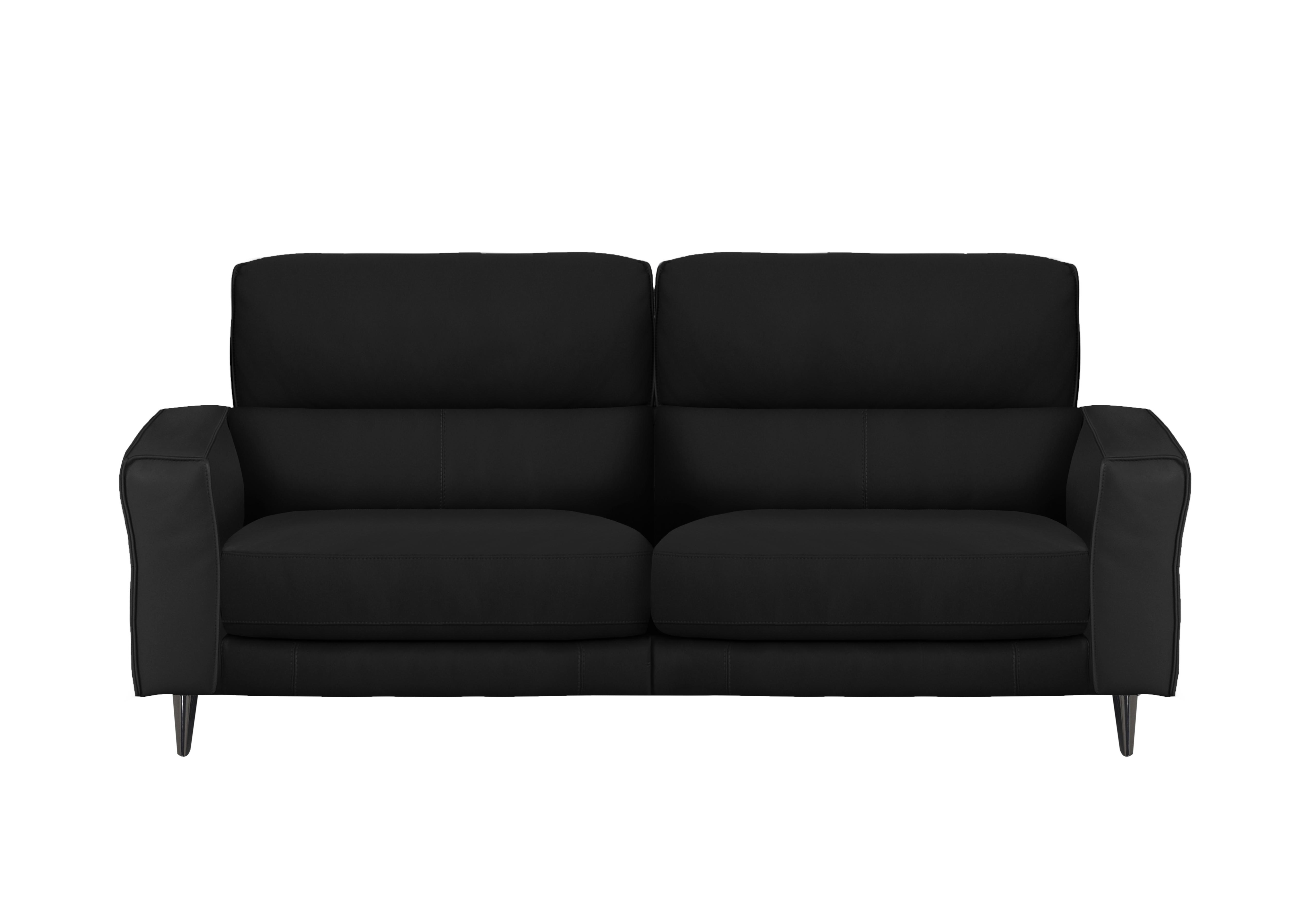 Axel 3 Seater Leather Sofa in Nc-023c Black on Furniture Village