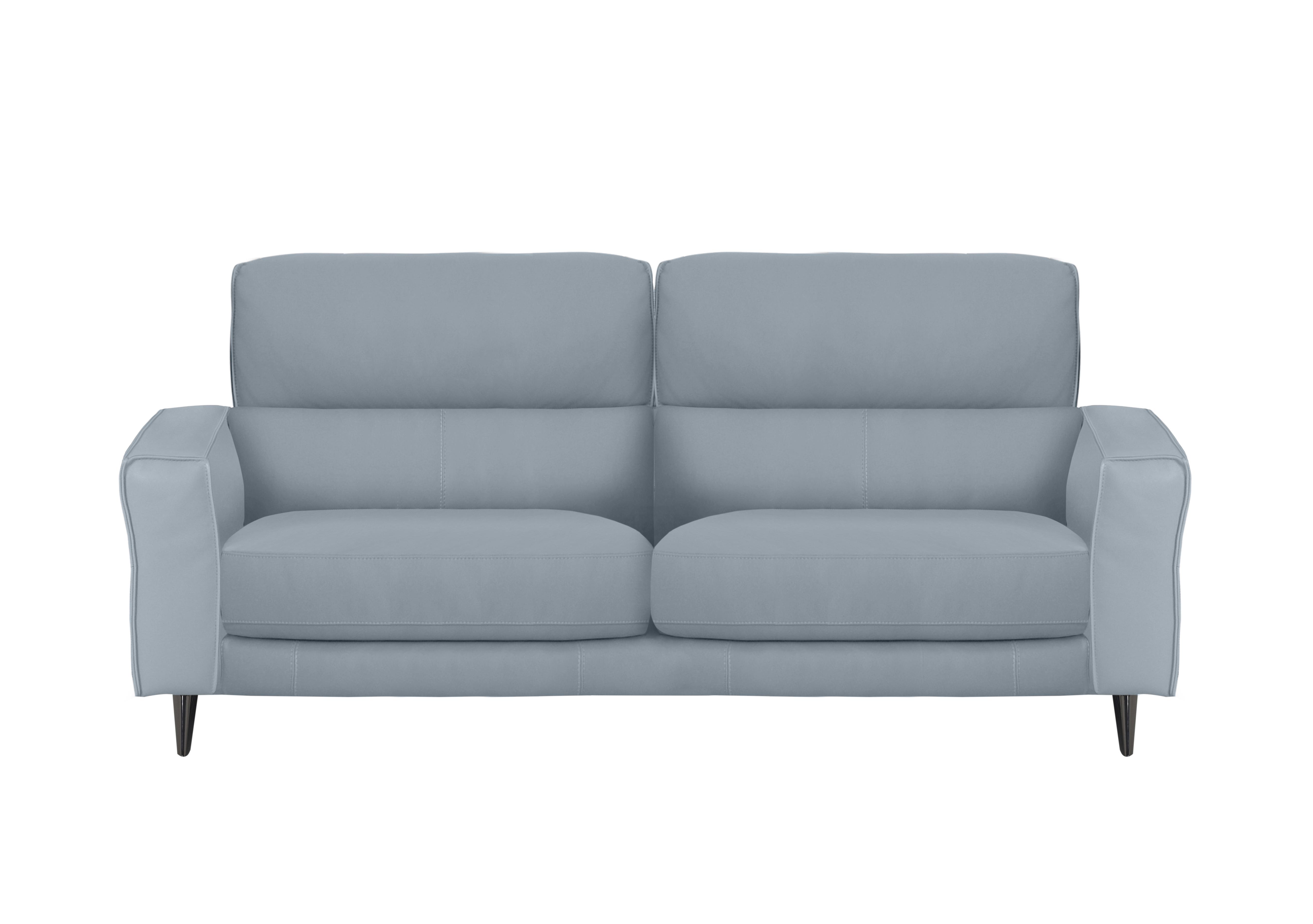 Axel 3 Seater Leather Sofa in Nc-026e Pearl Blue on Furniture Village