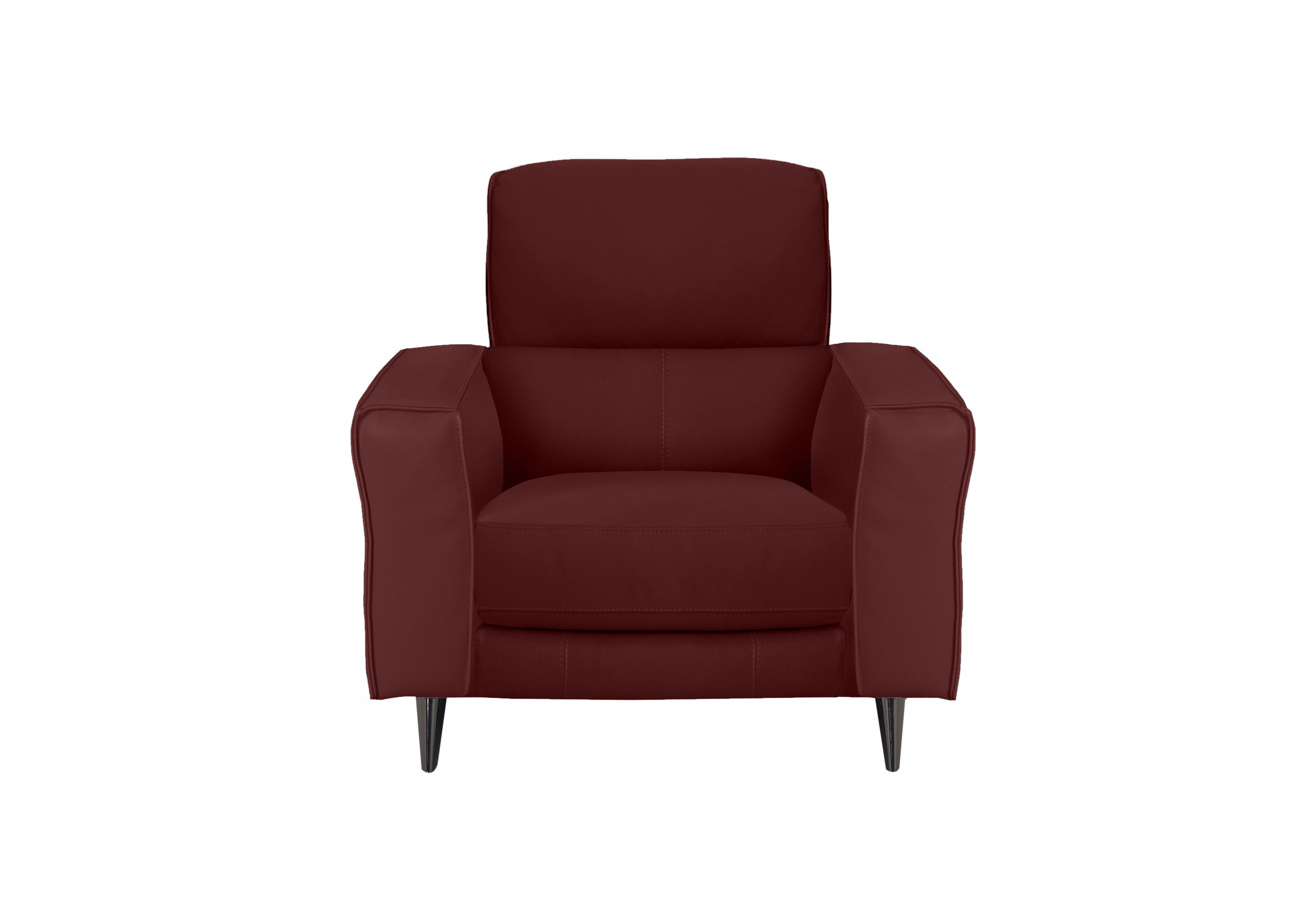 Axel Leather Armchair in Bv-035c Deep Red on Furniture Village