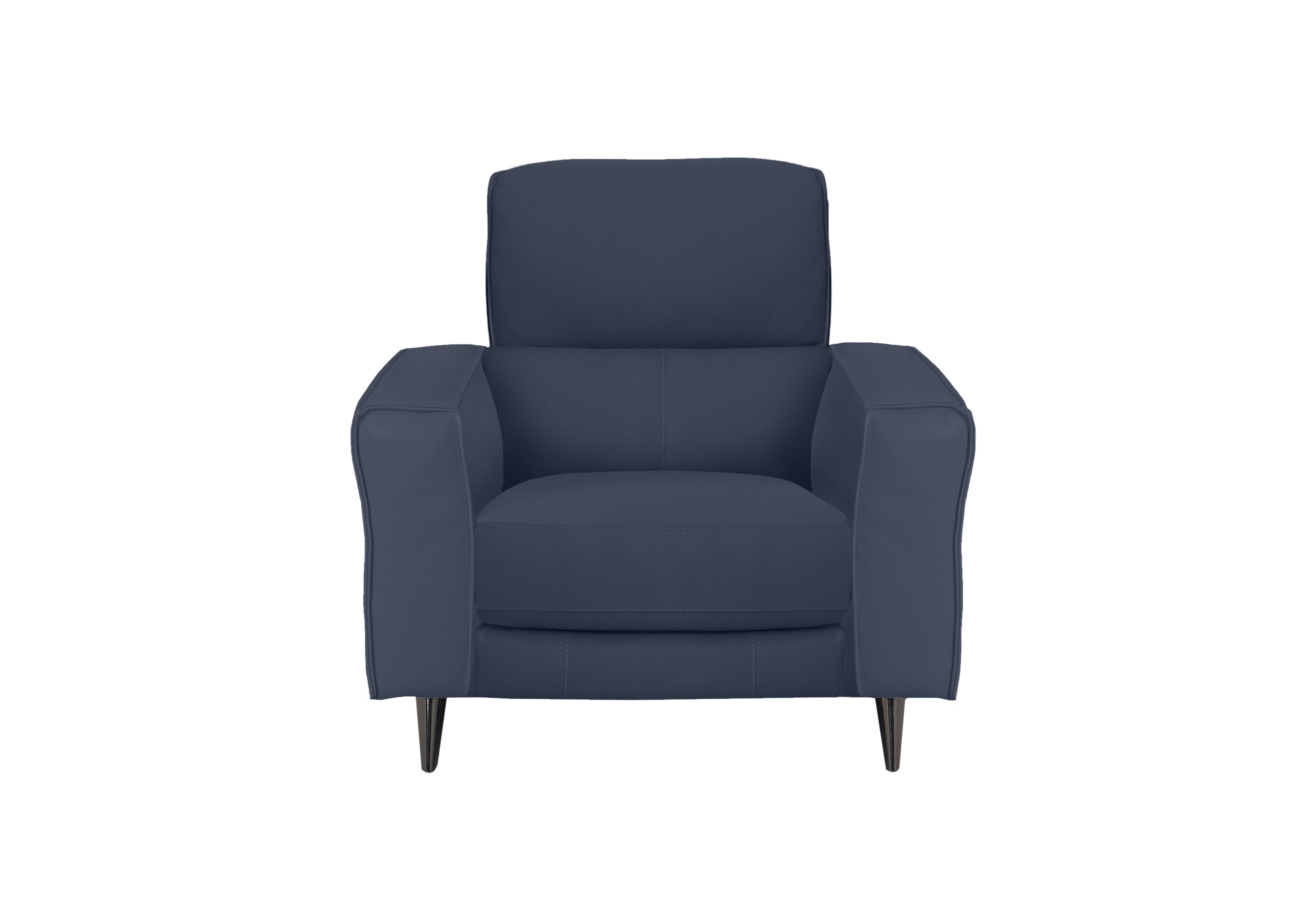Axel Leather Armchair in Bv-313e Ocean Blue on Furniture Village