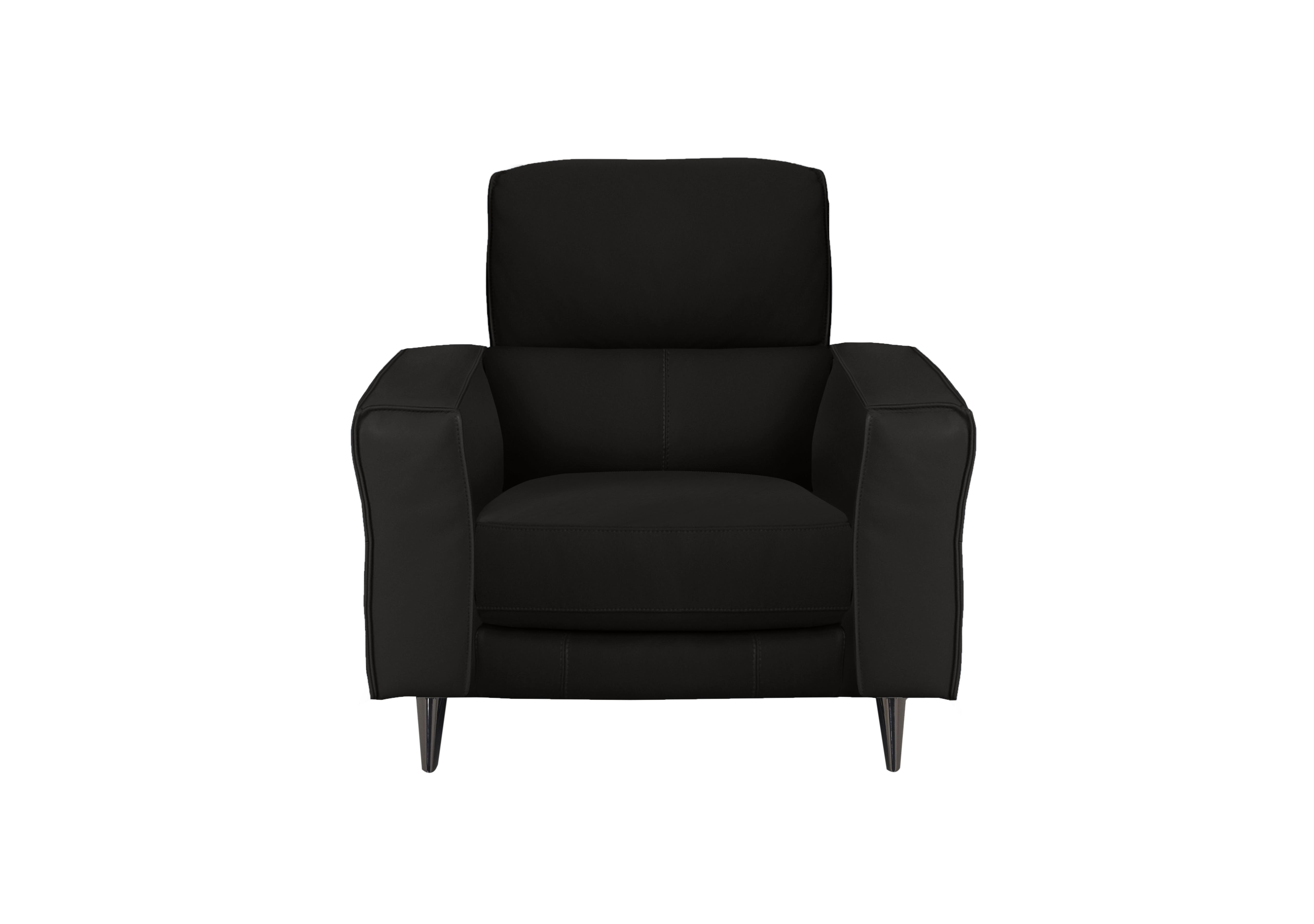 Axel Leather Armchair in Bv-3500 Classic Black on Furniture Village