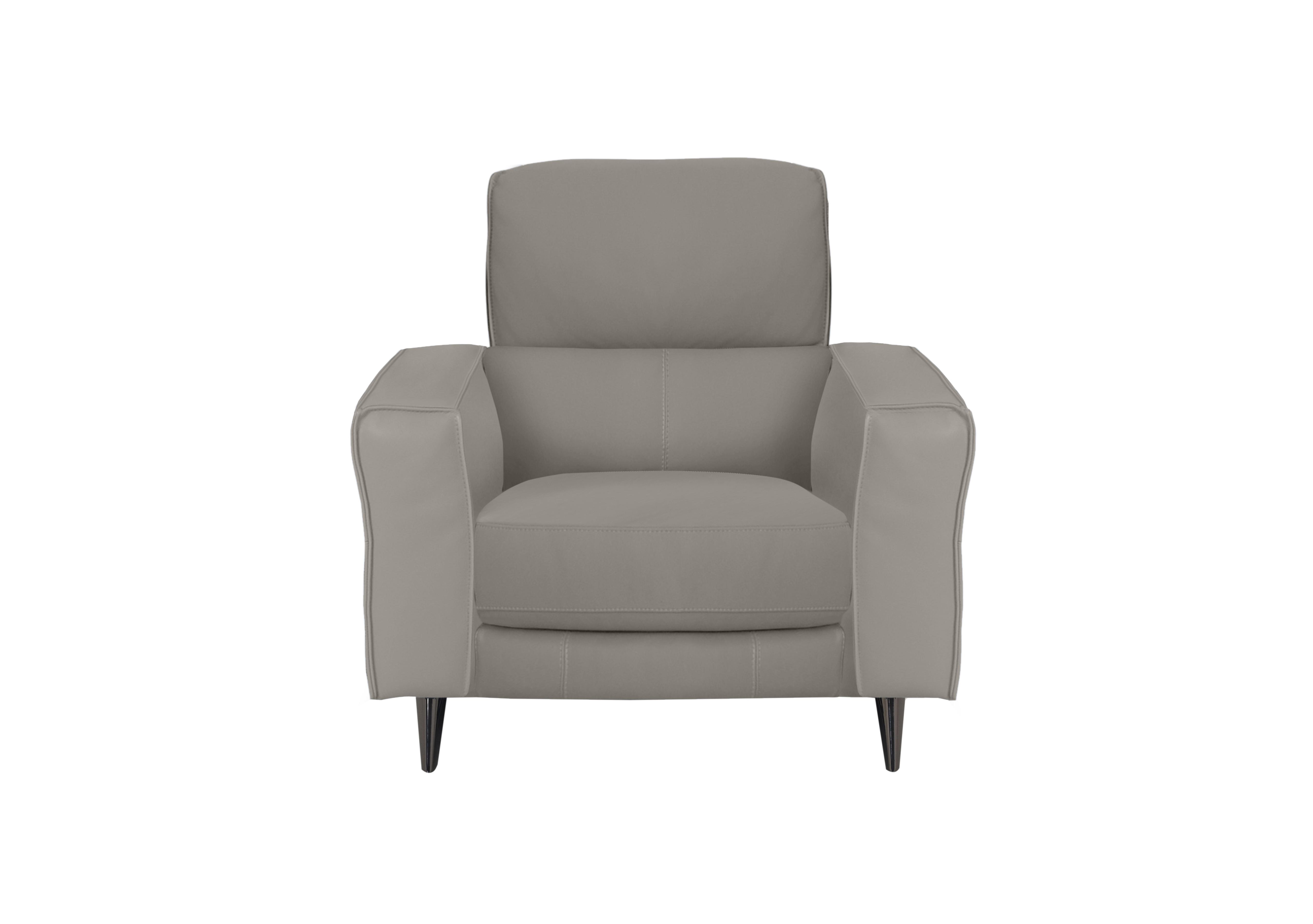 Axel Leather Armchair in Bv-946b Silver Grey on Furniture Village