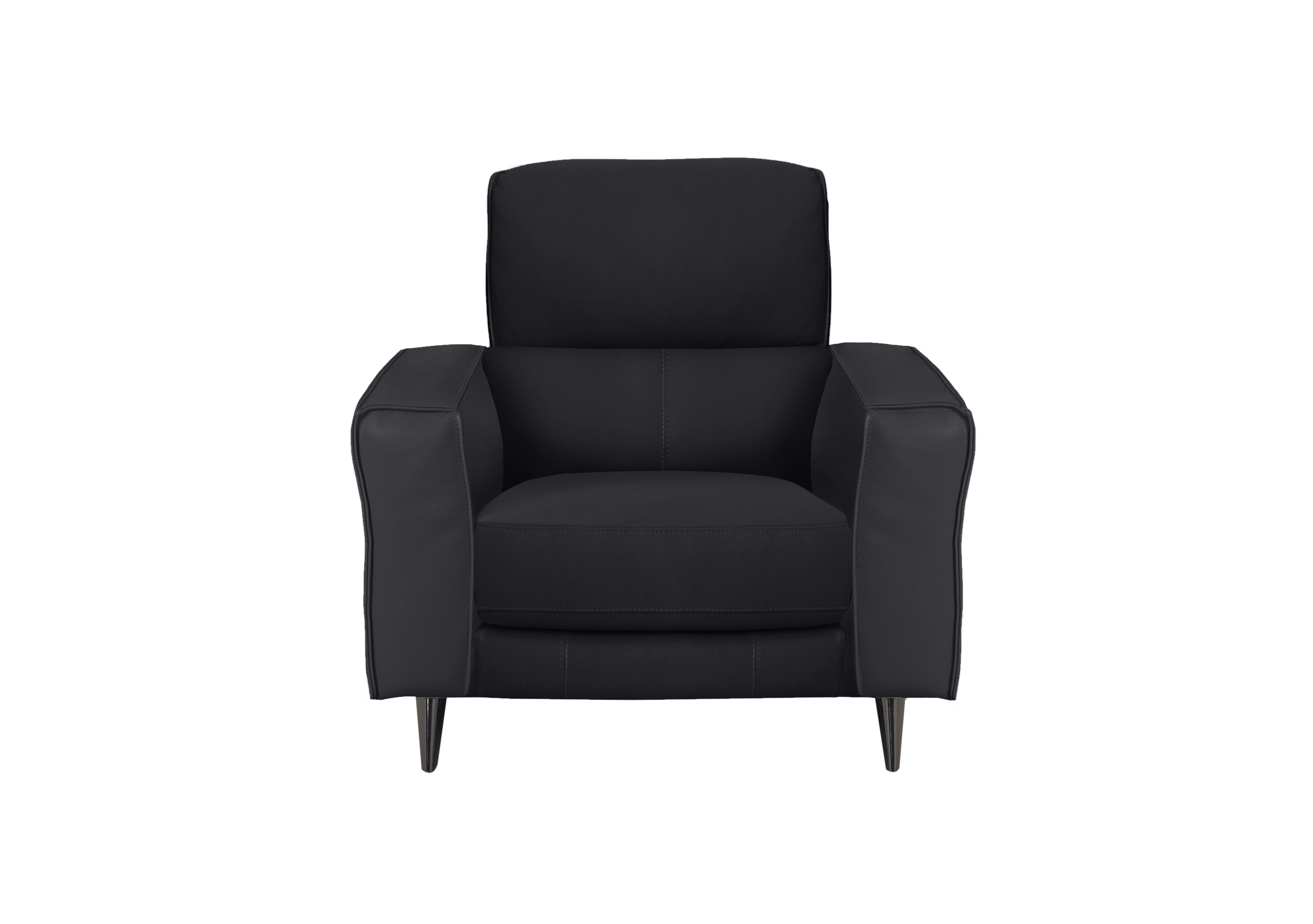 Axel Leather Armchair in Hw-887c Black on Furniture Village