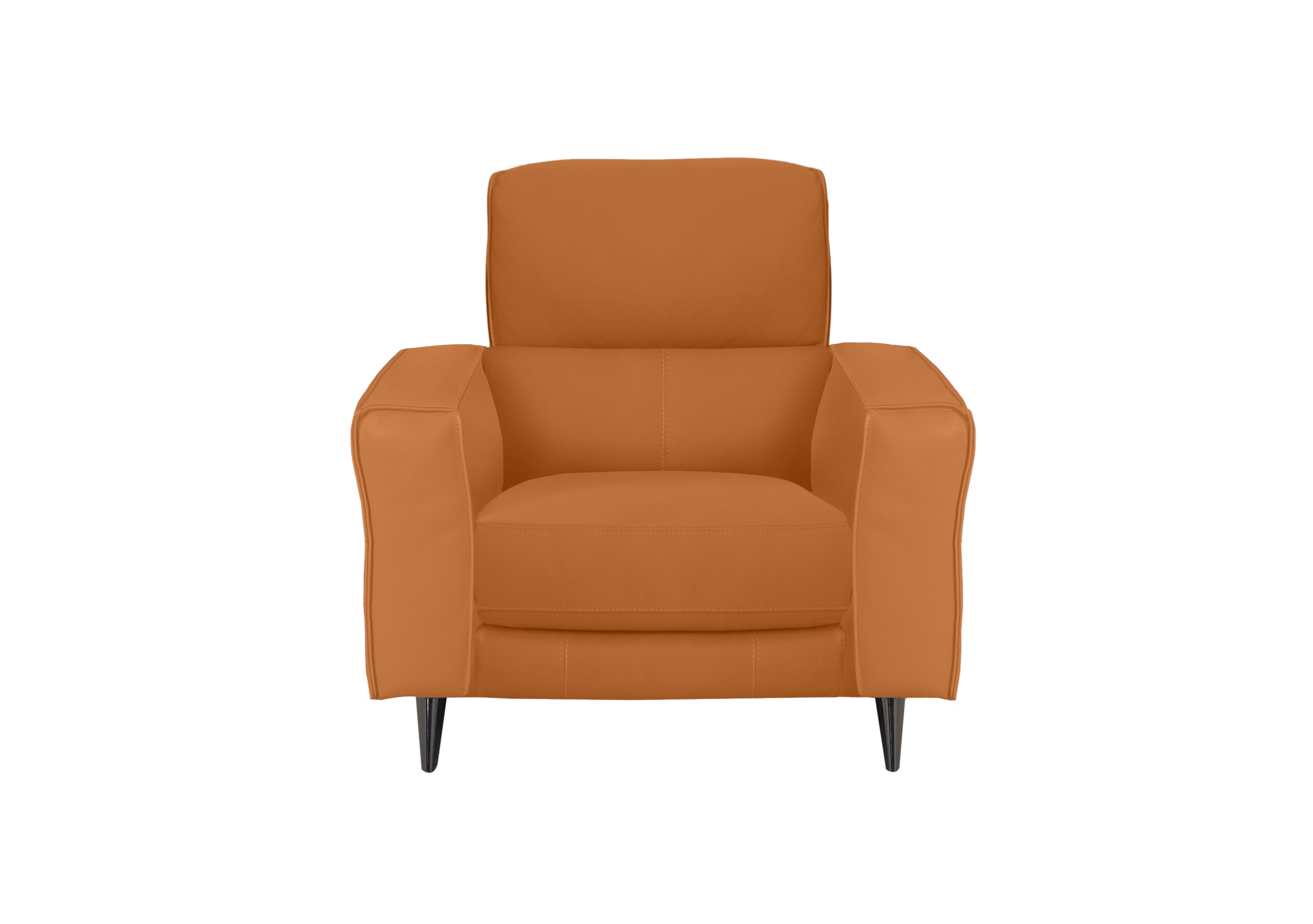Axel Leather Armchair in Nc-335e Honey Yellow on Furniture Village