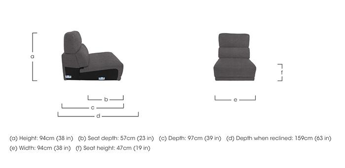 Axel Fabric 1.25 Seater Armless Unit in  on Furniture Village
