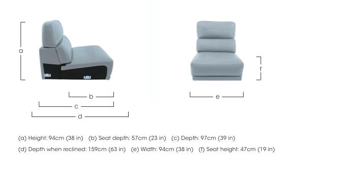 Axel Leather 1.25 Seater Armless Unit in  on Furniture Village