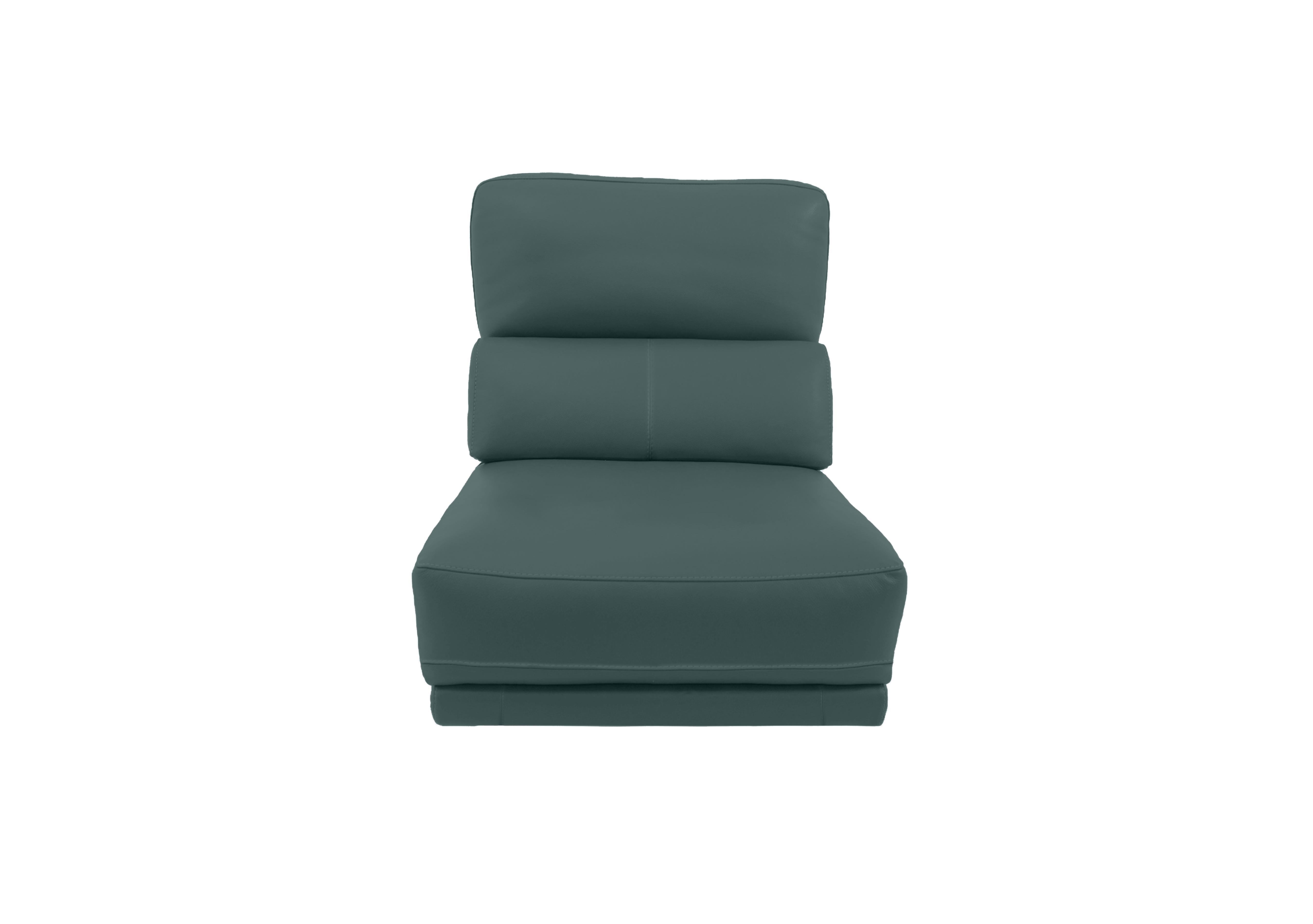 Axel Leather 1.25 Seater Armless Unit in Bv-301e Lake Green on Furniture Village