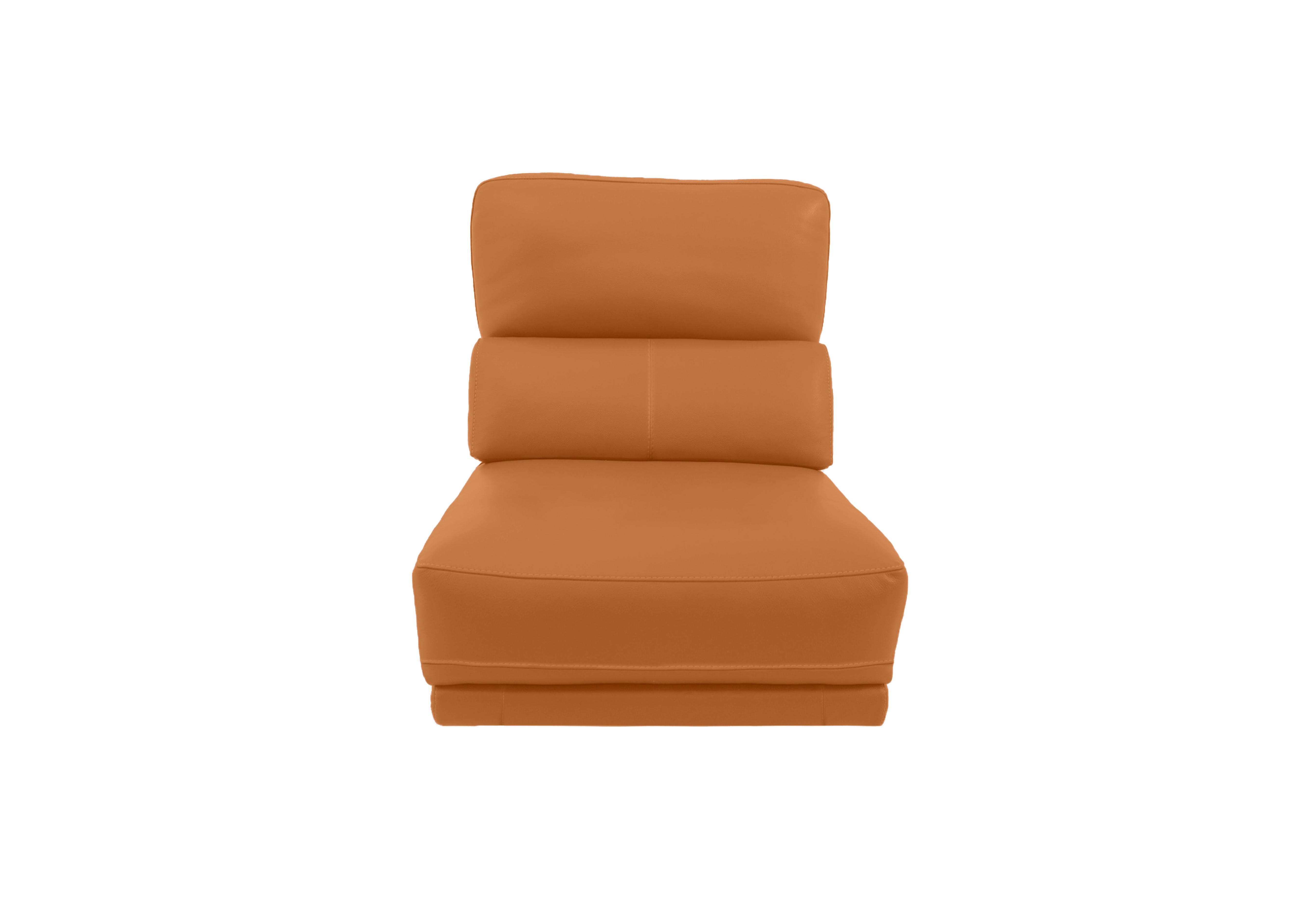 Axel Leather 1.25 Seater Armless Unit in Bv-335e Honey Yellow on Furniture Village