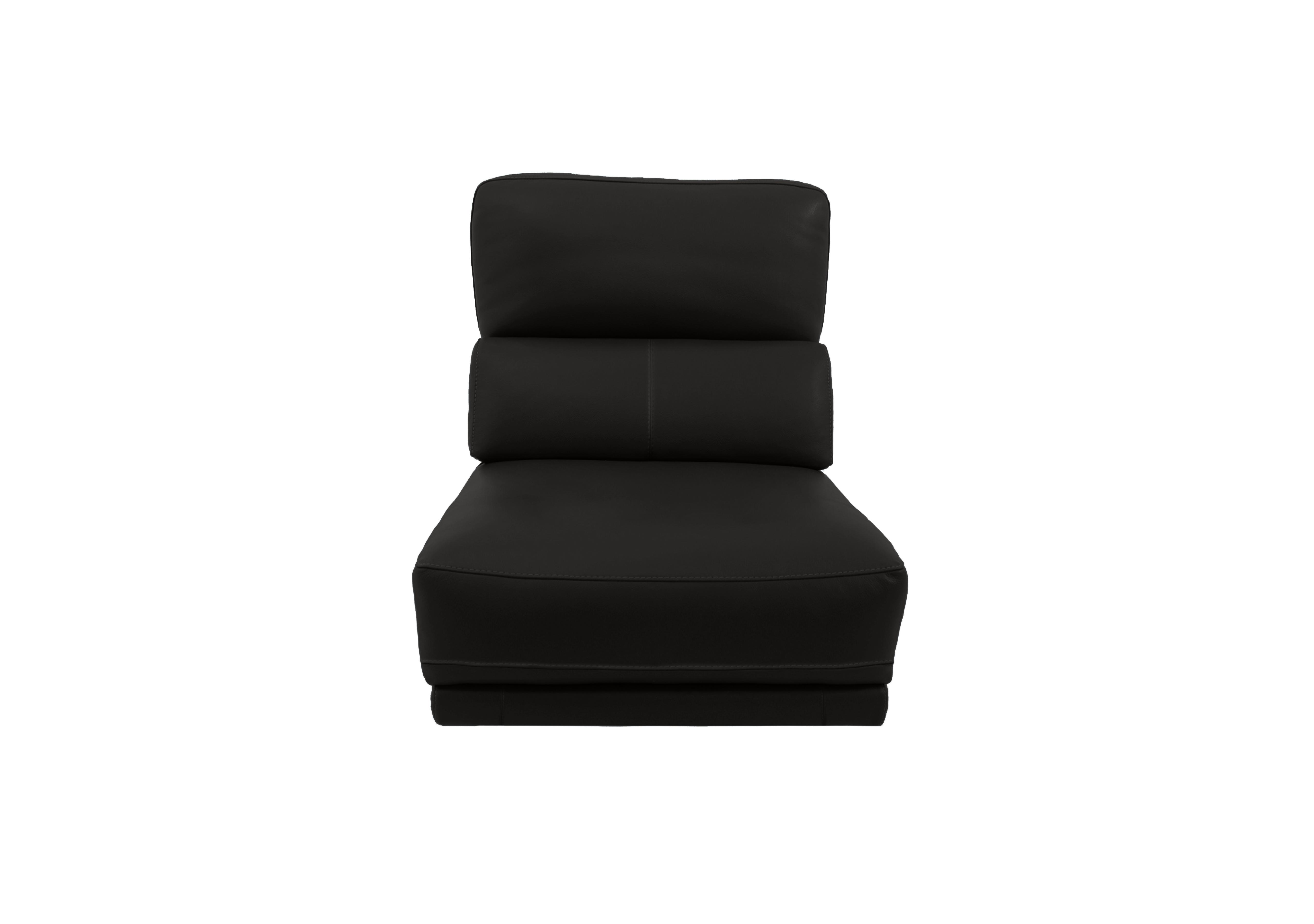 Axel Leather 1.25 Seater Armless Unit in Bv-3500 Classic Black on Furniture Village