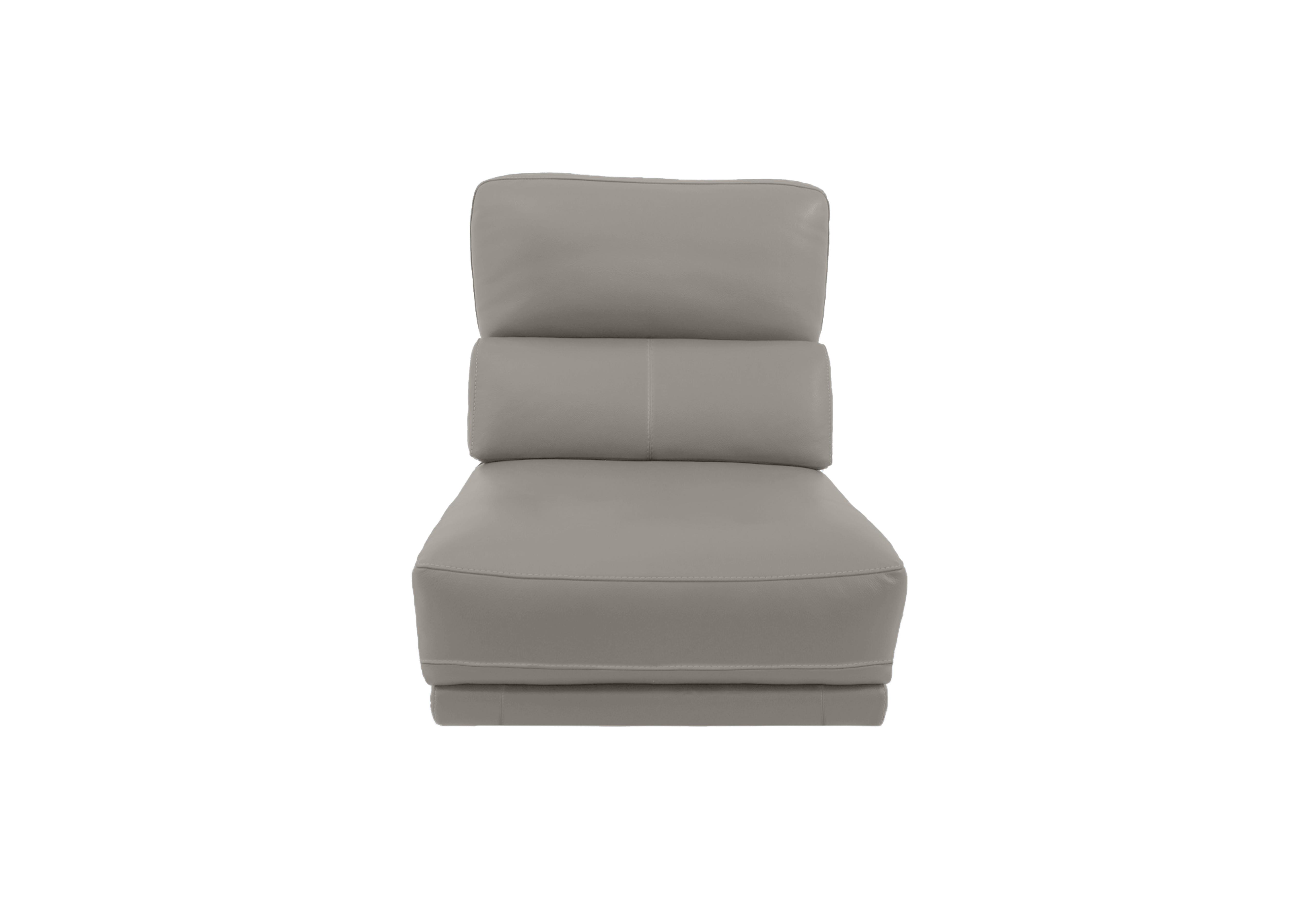Axel Leather 1.25 Seater Armless Unit in Bv-946b Silver Grey on Furniture Village