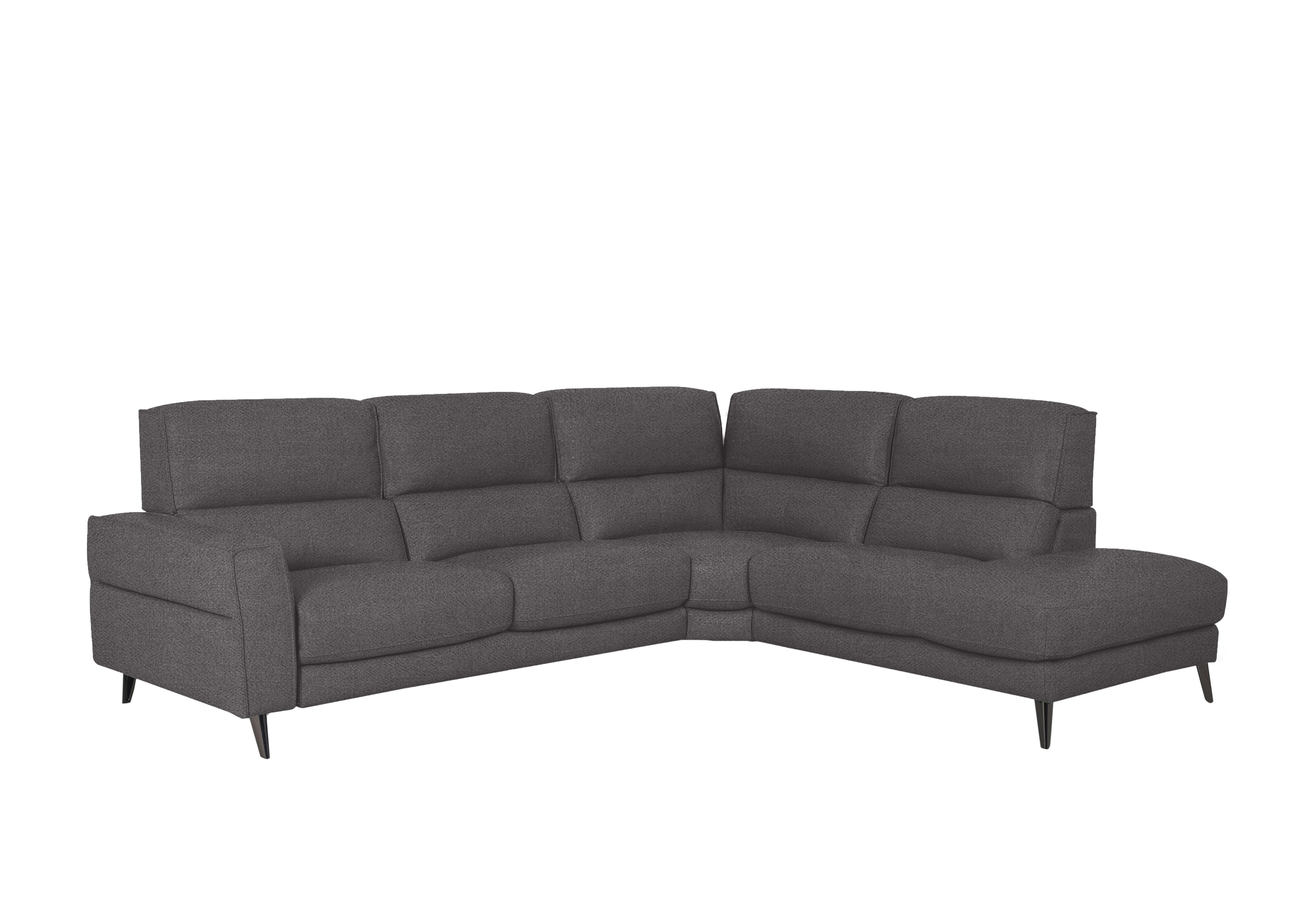 Axel Fabric Chaise End Sofa in Fab-Meo-R25 Iron Grey on Furniture Village