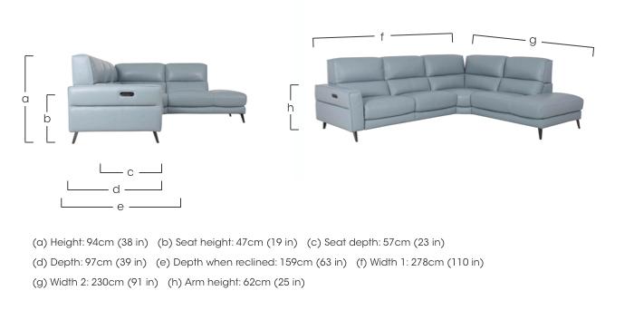 Axel Leather Chaise End Sofa in  on Furniture Village