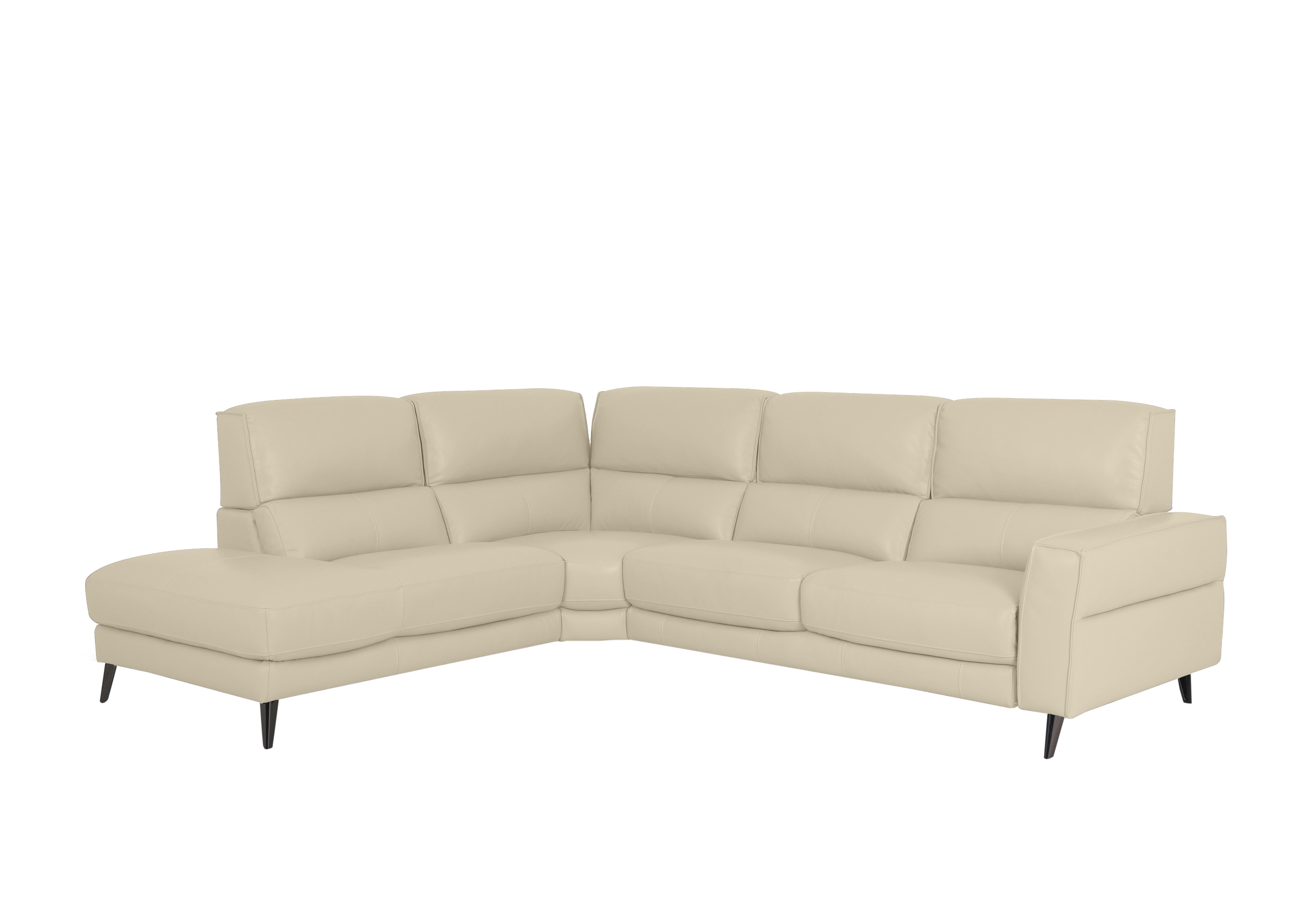 Axel Leather Chaise End Sofa in Bv-862c Bisque on Furniture Village