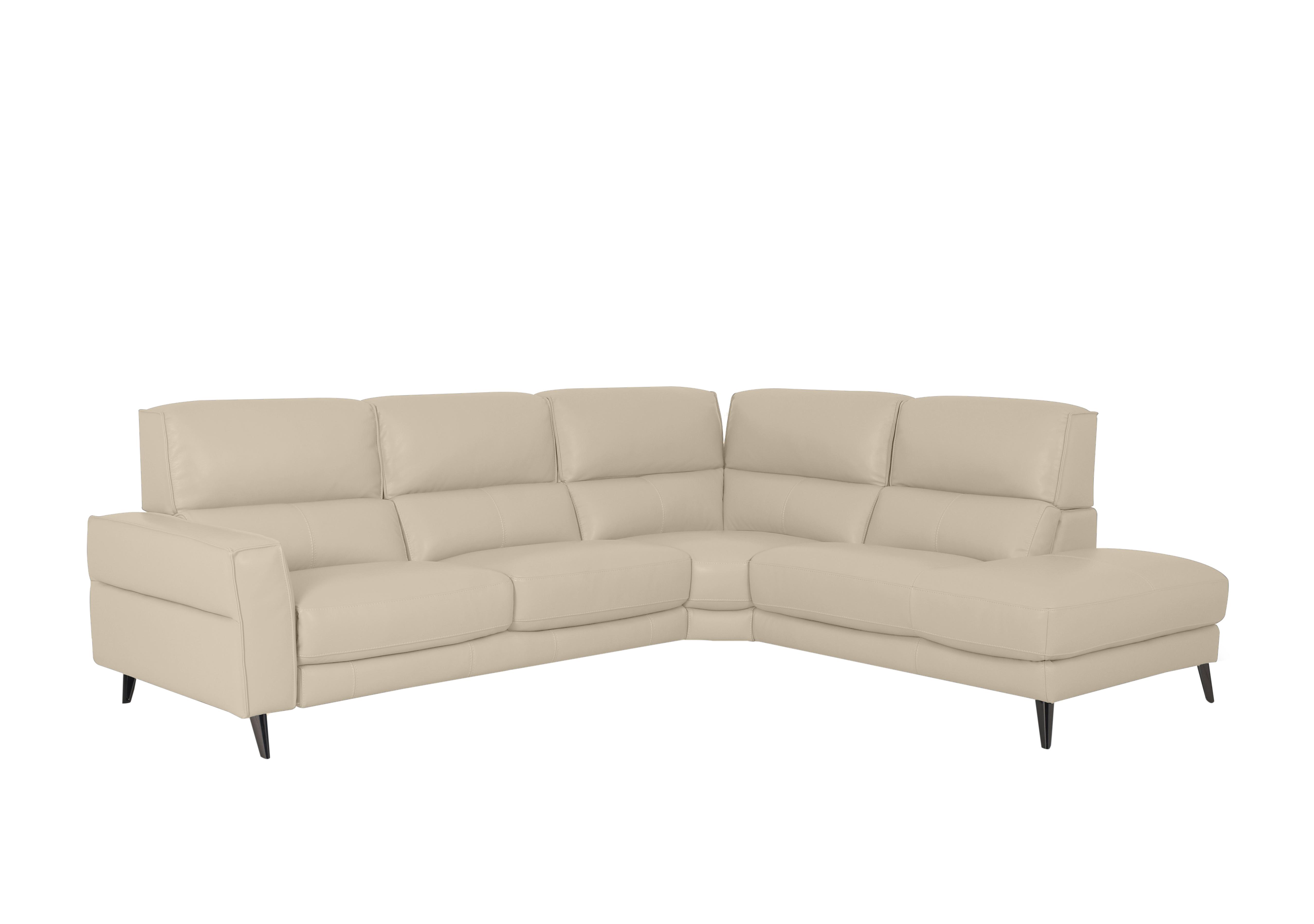 Axel Leather Chaise End Sofa in Nc-862c Bisque on Furniture Village
