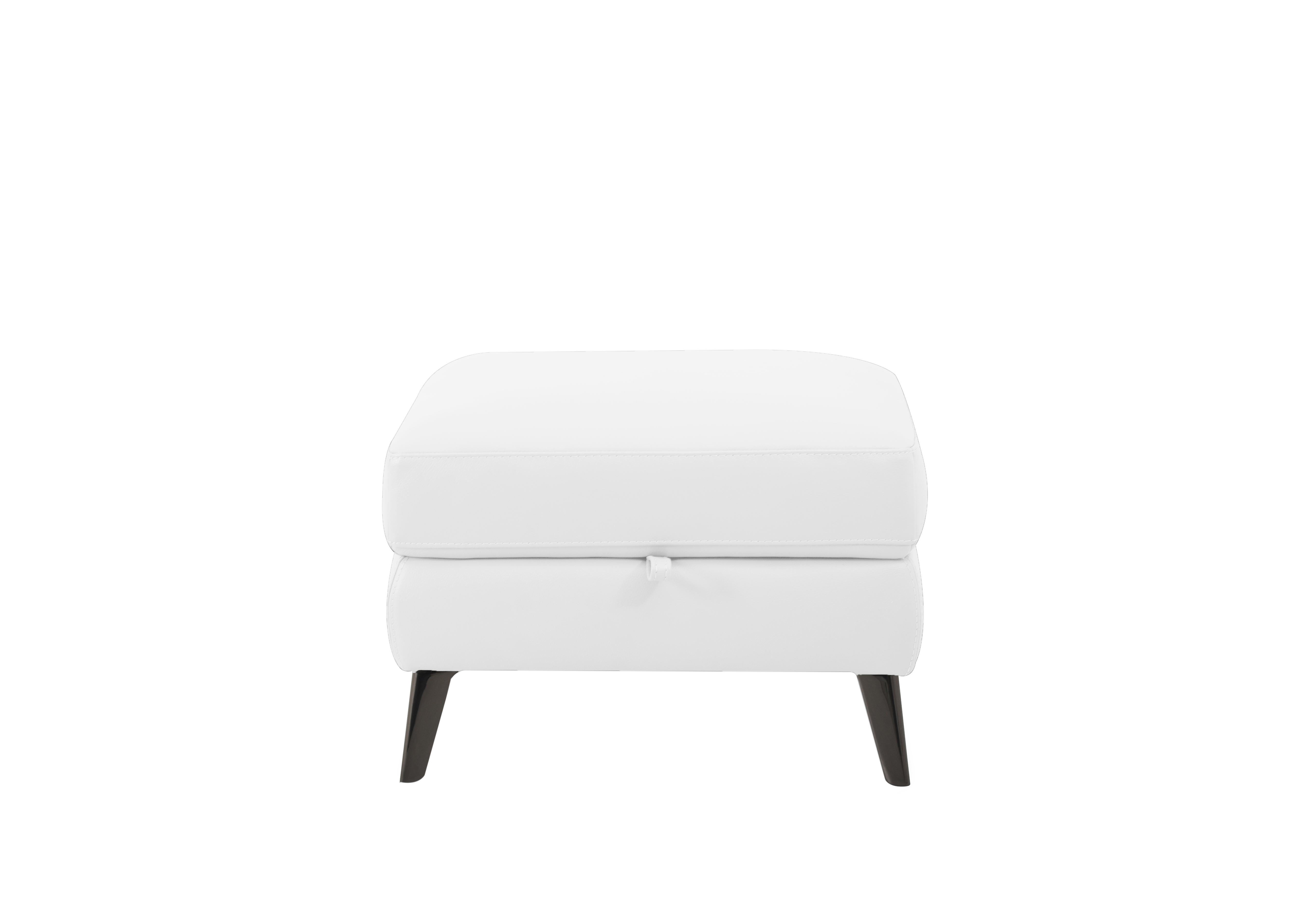 Axel Leather Storage Footstool in Nc-744d Star White on Furniture Village