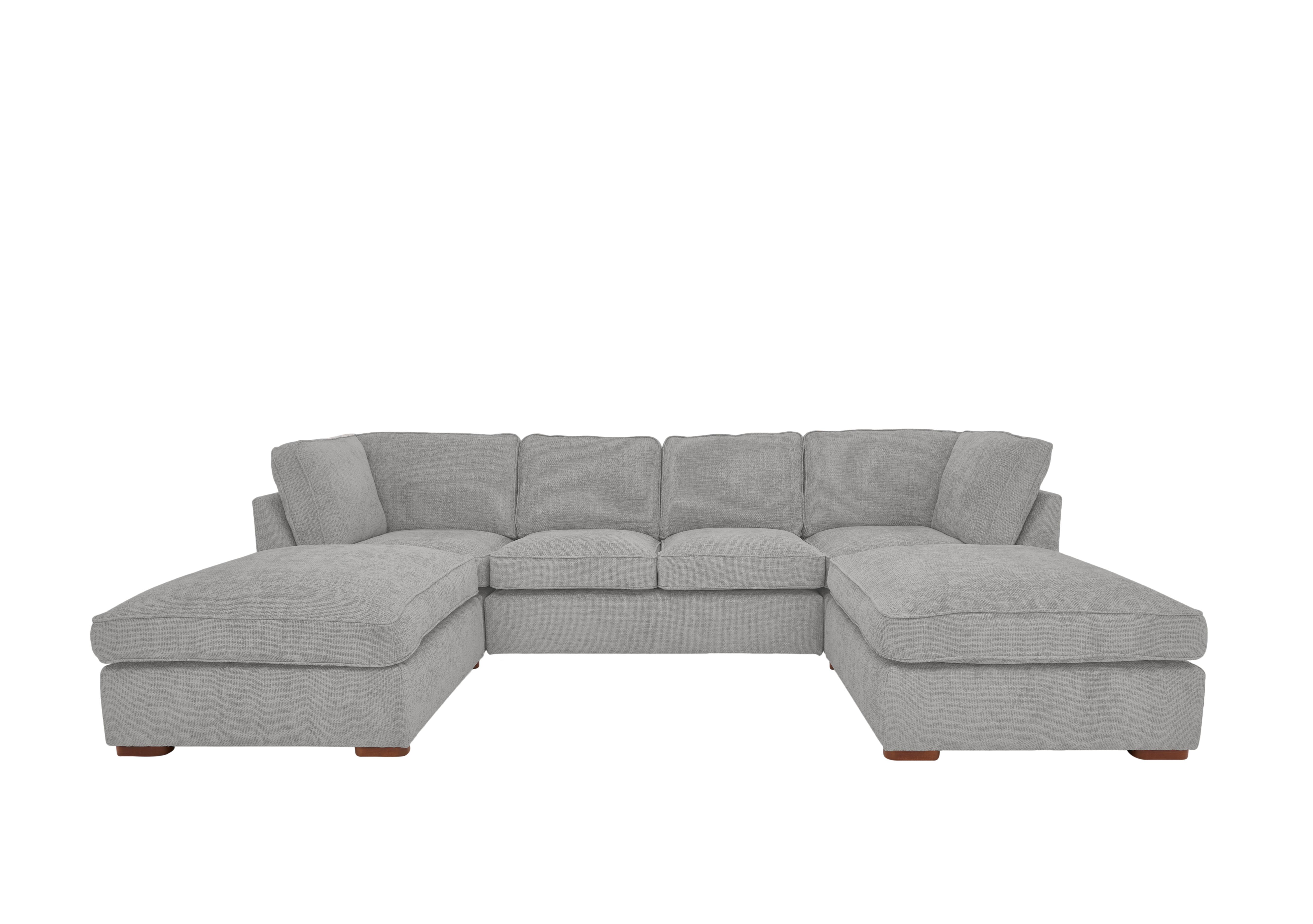 Emilia Large U-Shaped Corner Sofa in Silver on Furniture Village