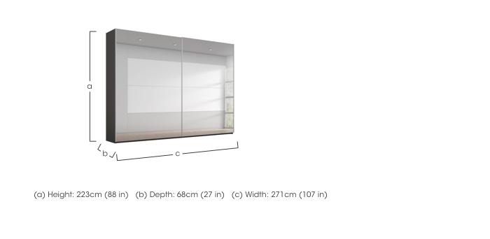 Rio 271cm 2 Door Sliding Wardrobe with Premium Interior Fittings Package in  on Furniture Village