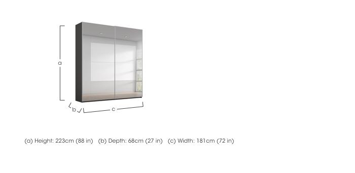 Rio 181cm 2 Door Sliding Wardrobe with Premium Interior Fittings Package in  on Furniture Village
