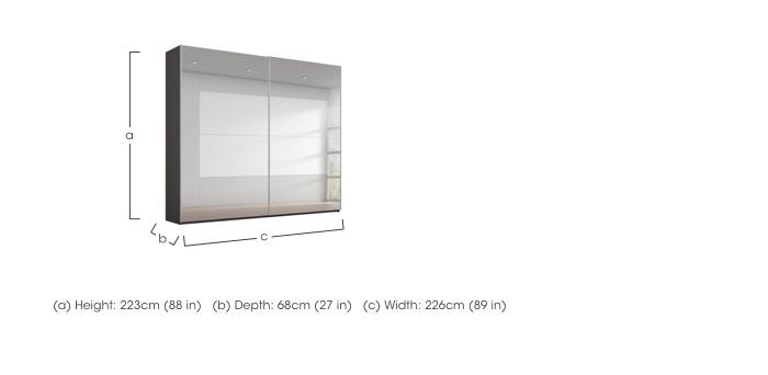 Rio 226cm 2 Door Sliding Wardrobe with Premium Interior Fittings Package in  on Furniture Village