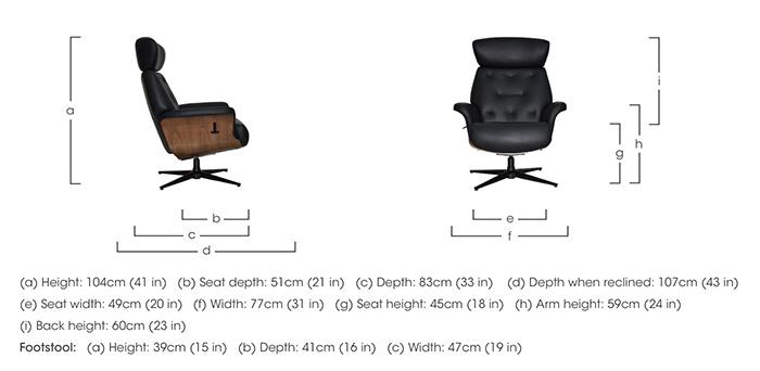 Kristof Leather Look Swivel Recliner Chair and Footstool in  on Furniture Village