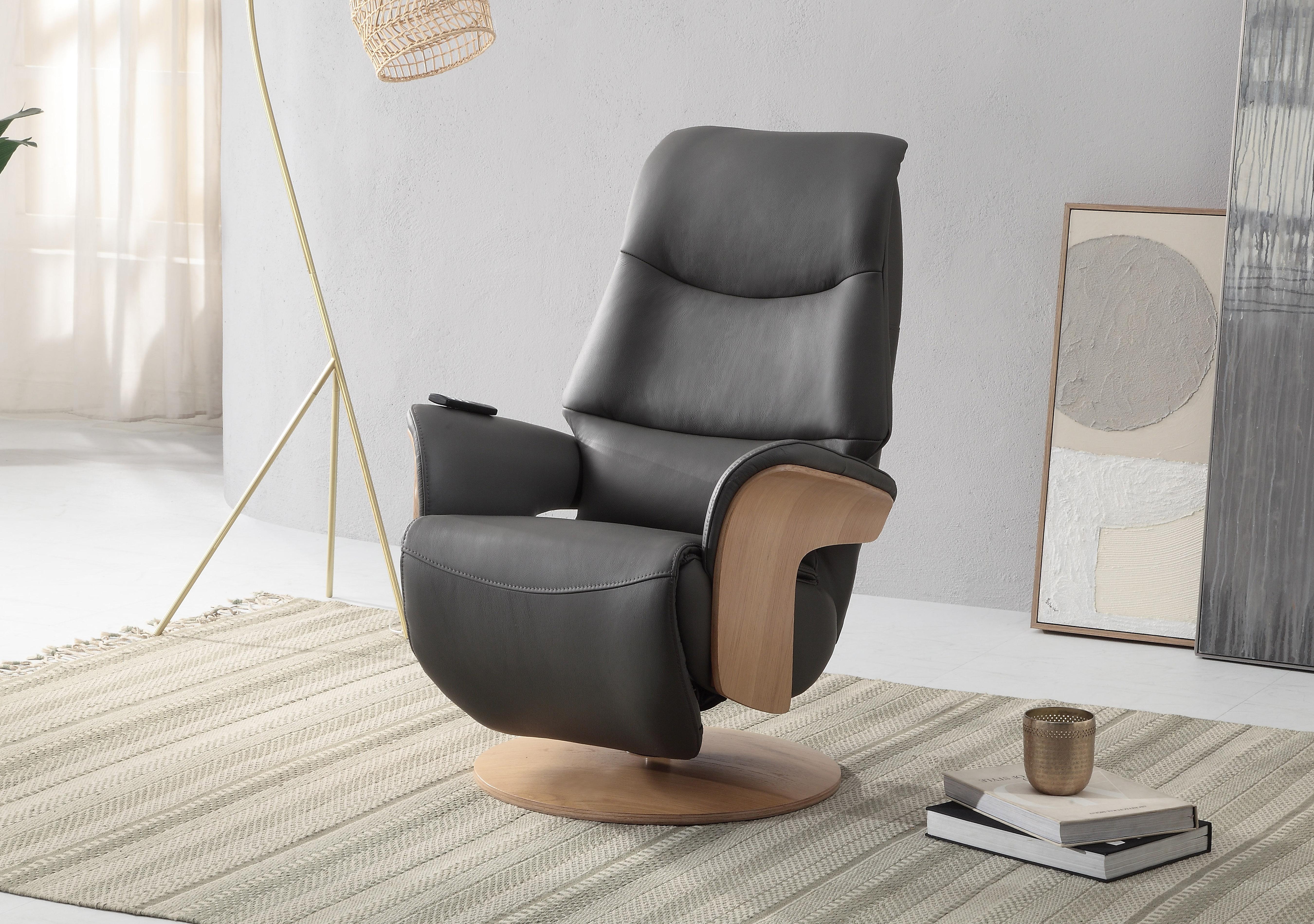 Olaf Leather Power Swivel Recliner Chair in  on Furniture Village