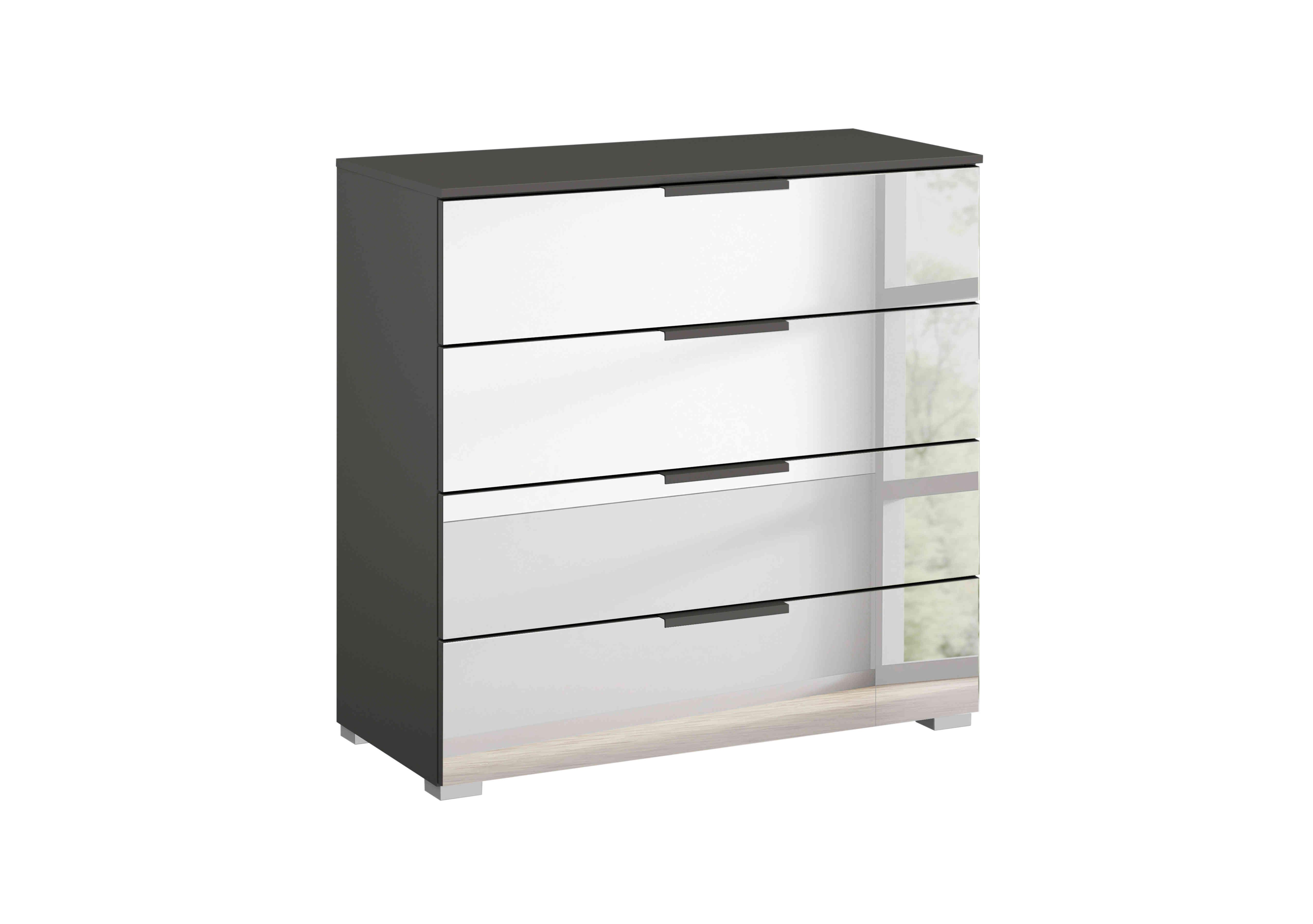 Rio 80cm 4 Drawer Chest in Graphite Carc/Mirror Fro on Furniture Village