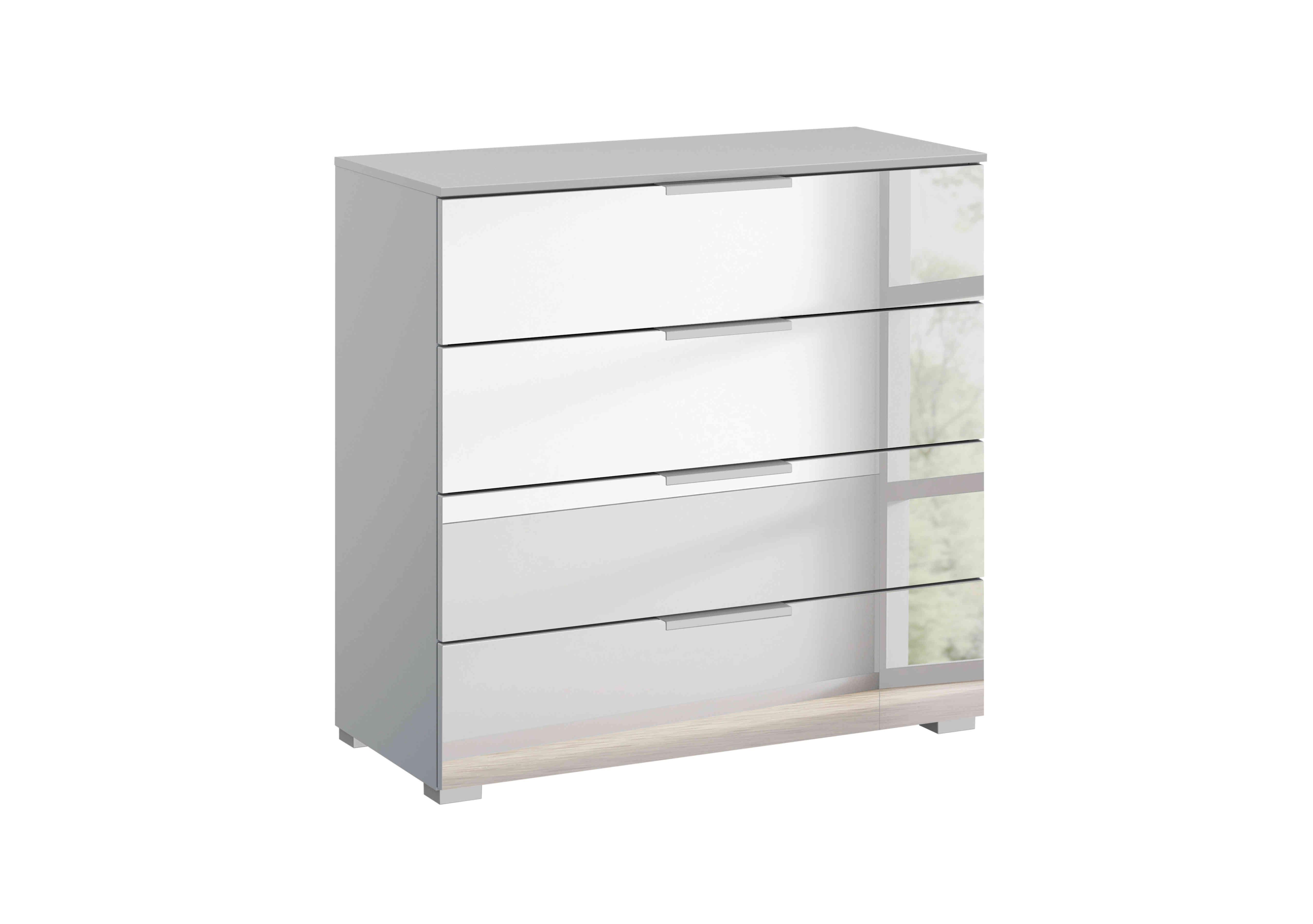 Rio 80cm 4 Drawer Chest in Silk Grey Carc/Mirror Fr on Furniture Village