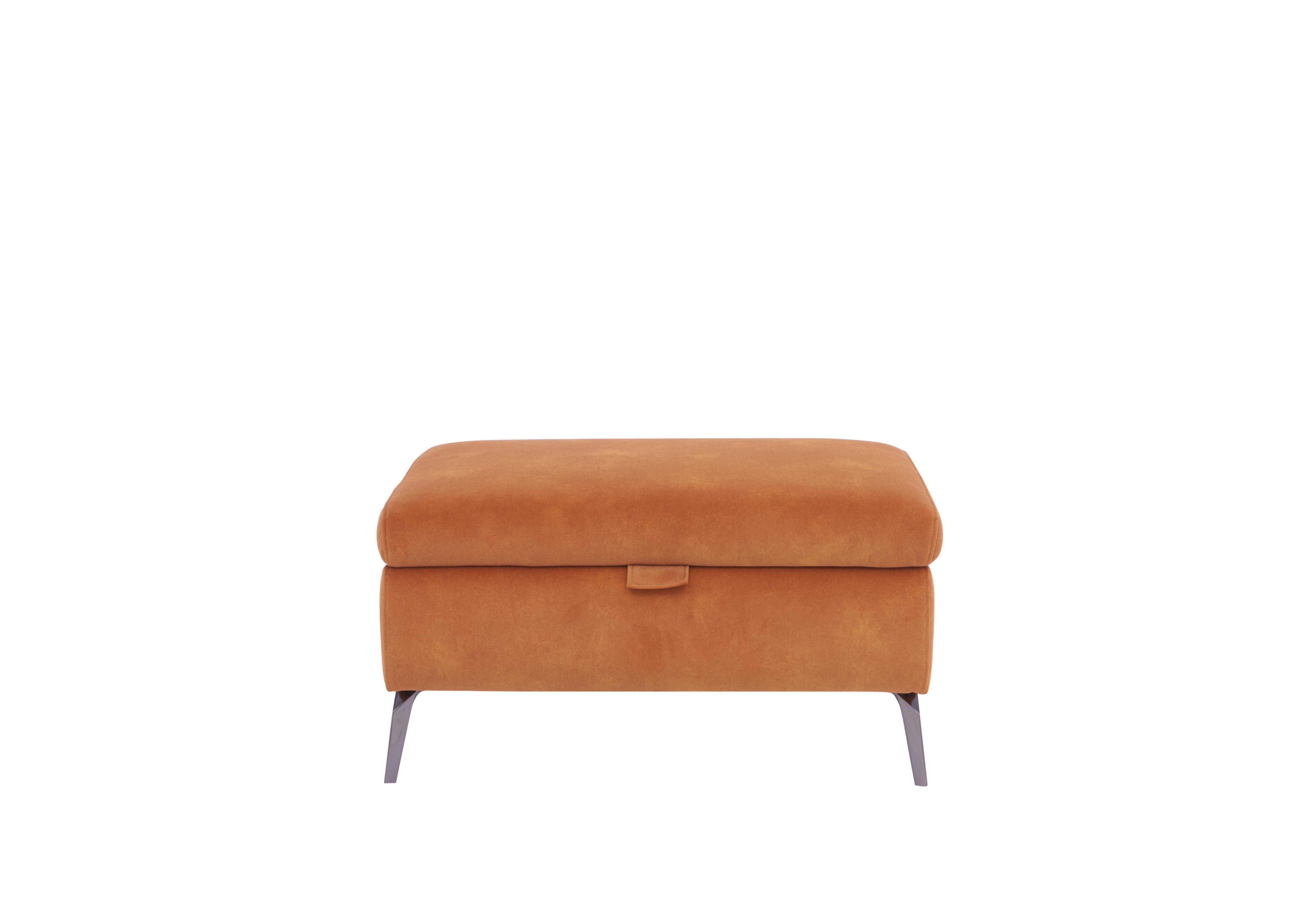 Jude Fabric Storage Footstool in Dexter Pumpkin 43509 on Furniture Village