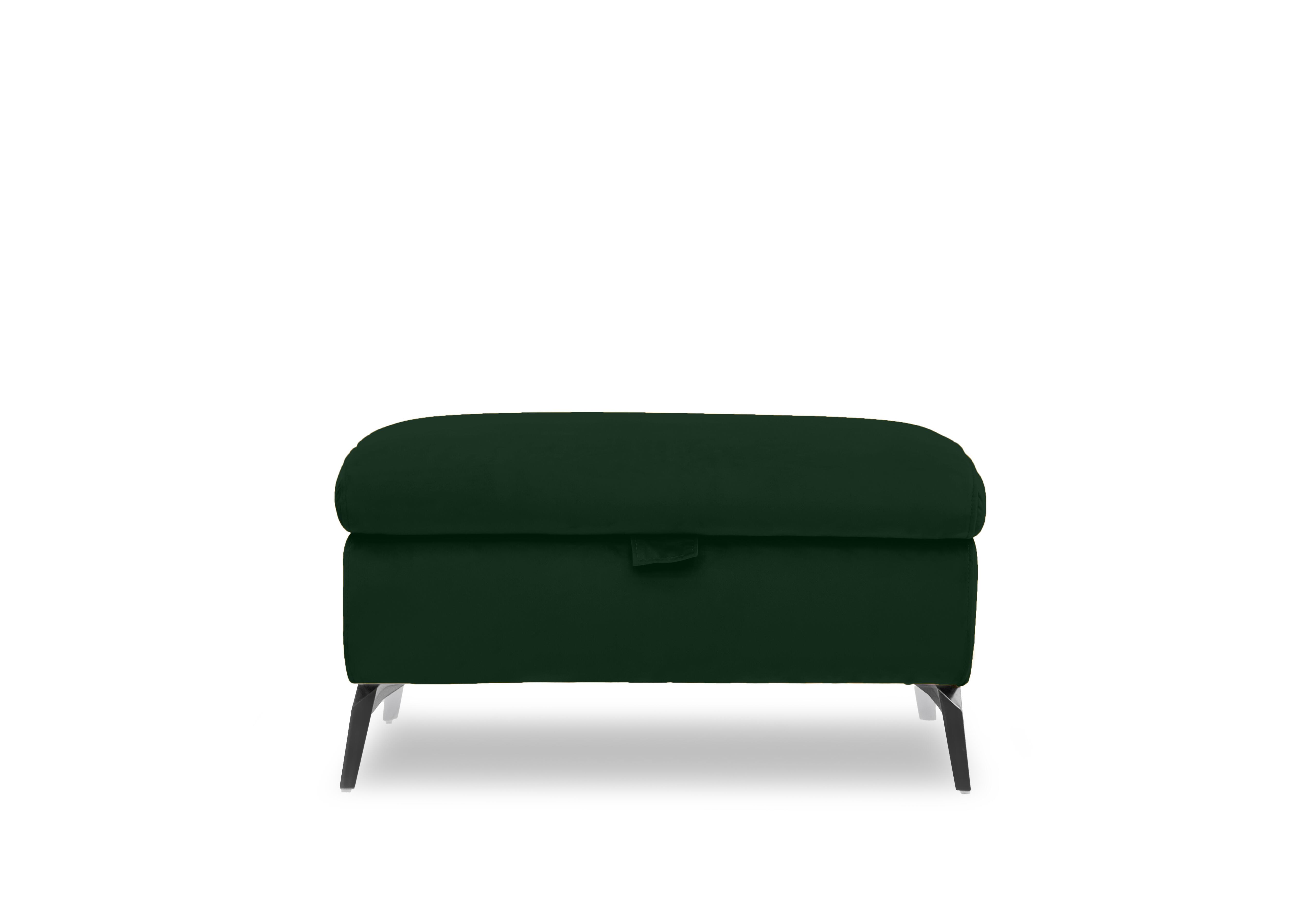 Jude Fabric Storage Footstool in Opulence Bottle Green 51011 on Furniture Village