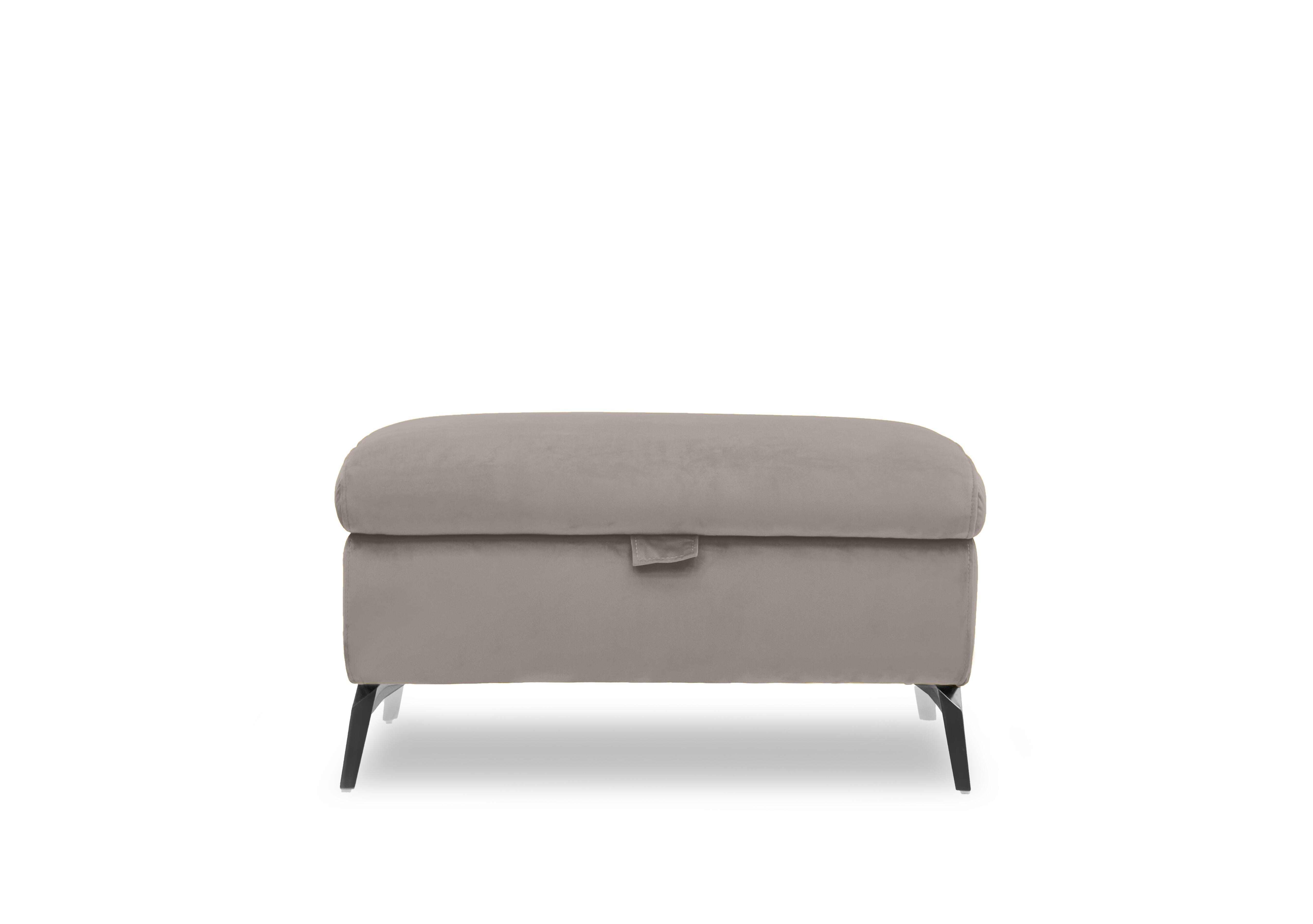 Jude Fabric Storage Footstool in Opulence Silver 51007 on Furniture Village