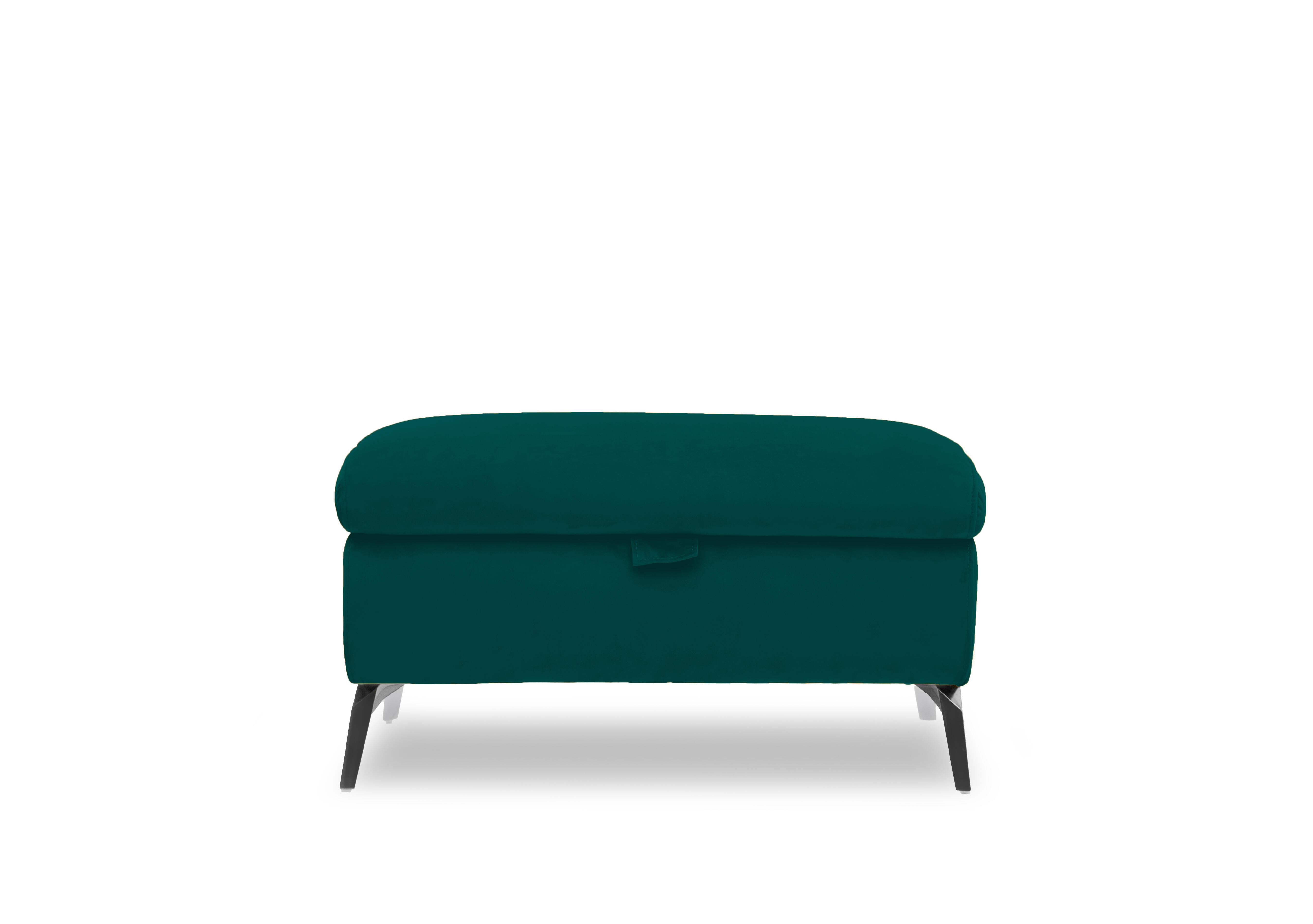 Jude Fabric Storage Footstool in Opulence Teal 51003 on Furniture Village