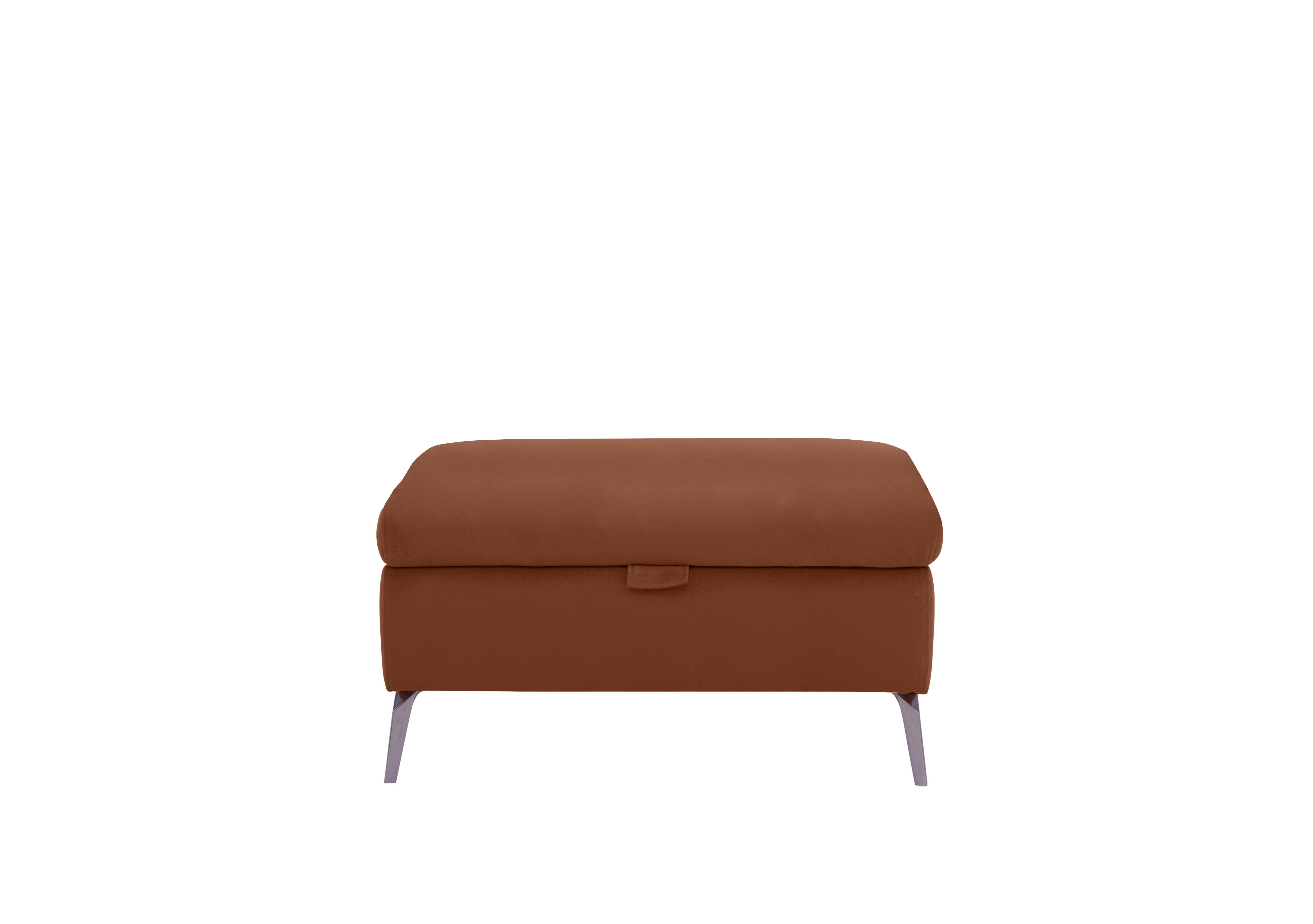 Jude Leather Storage Footstool in Montana Butterscotch Cat-60/07 on Furniture Village