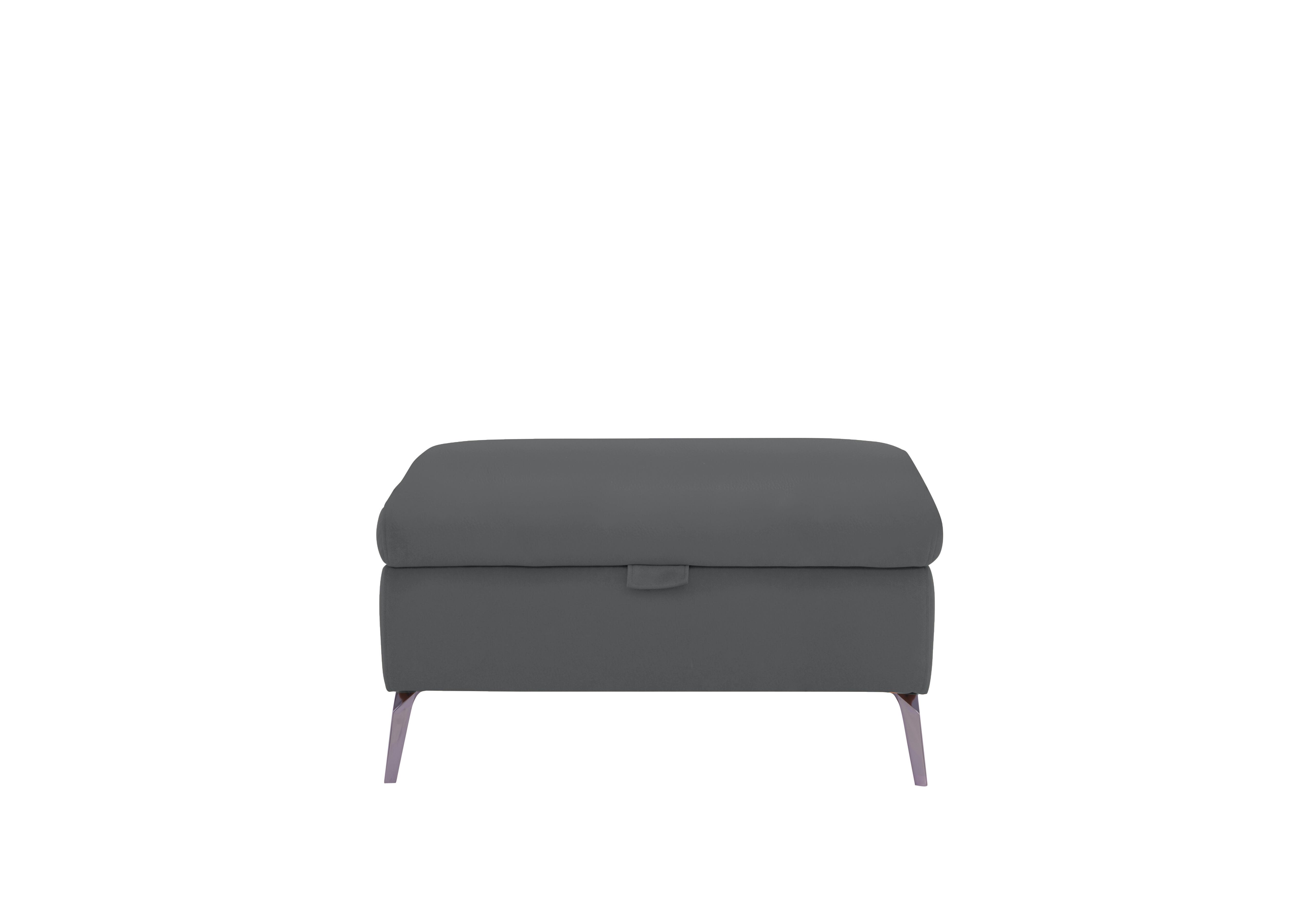 Jude Leather Storage Footstool in Montana Granite Cat-60/33 on Furniture Village