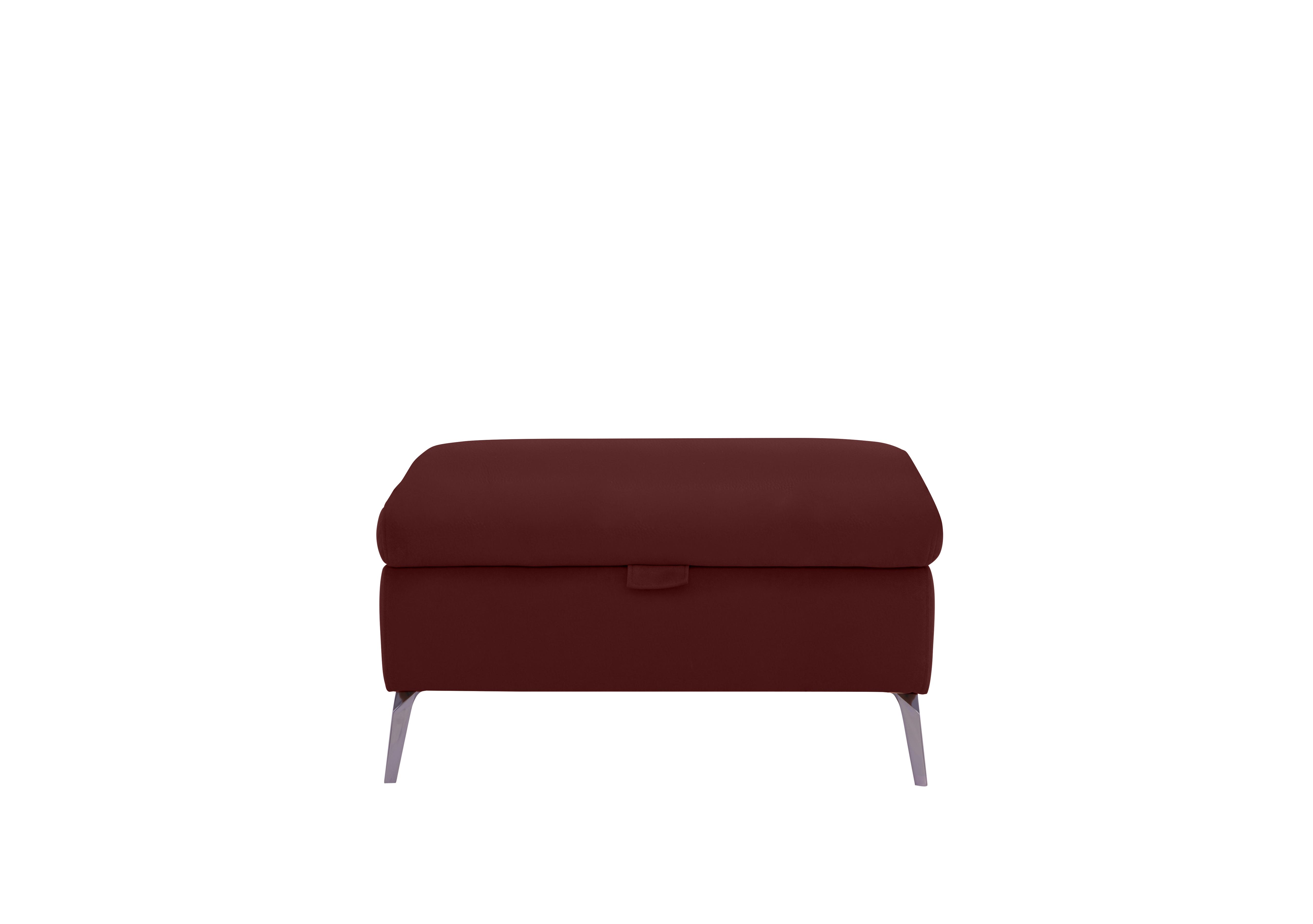 Jude Leather Storage Footstool in Montana Ruby Cat-60/15 on Furniture Village