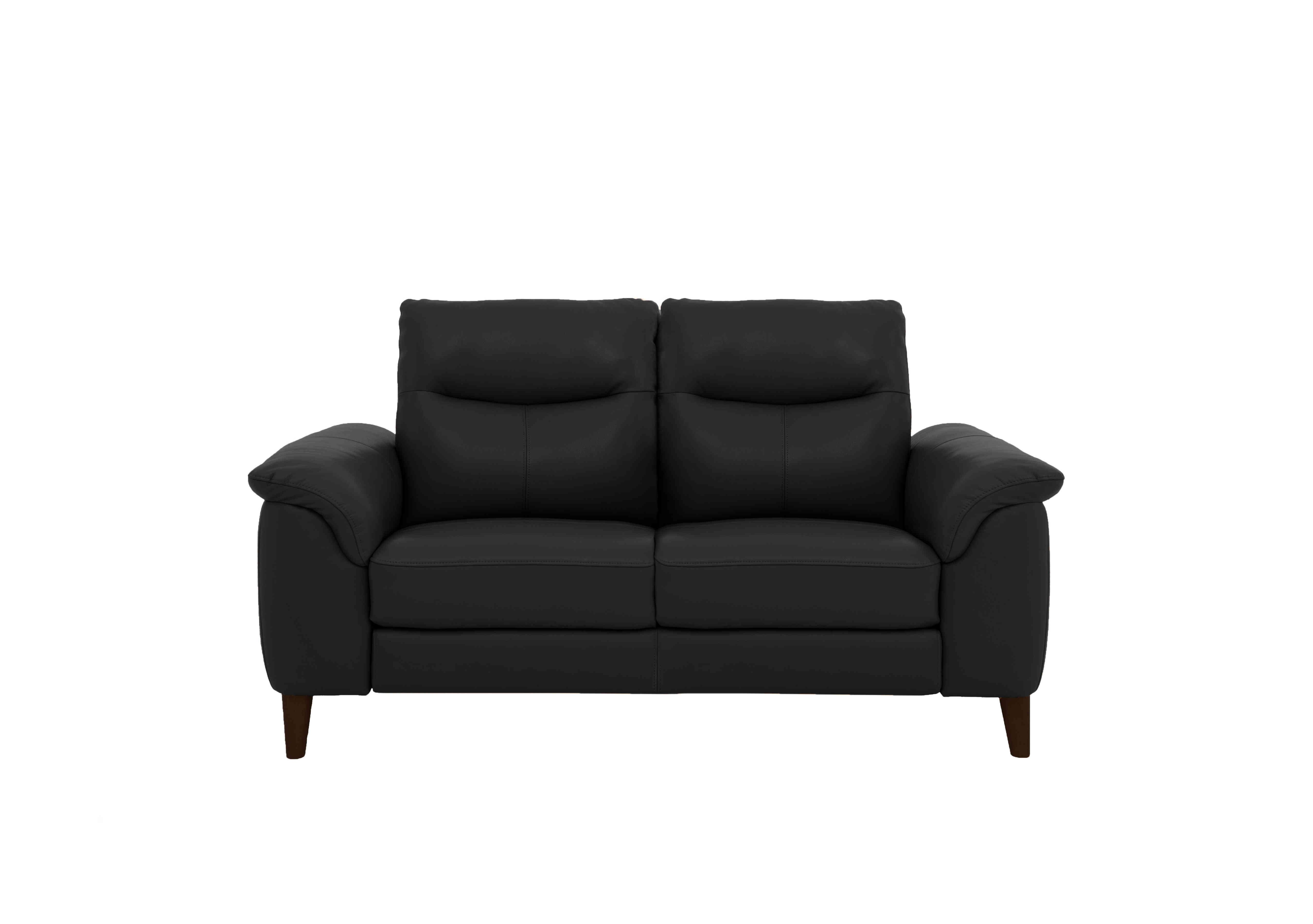 Morgan 2 Seater Leather Sofa in Florida Black Cat-35/02 on Furniture Village