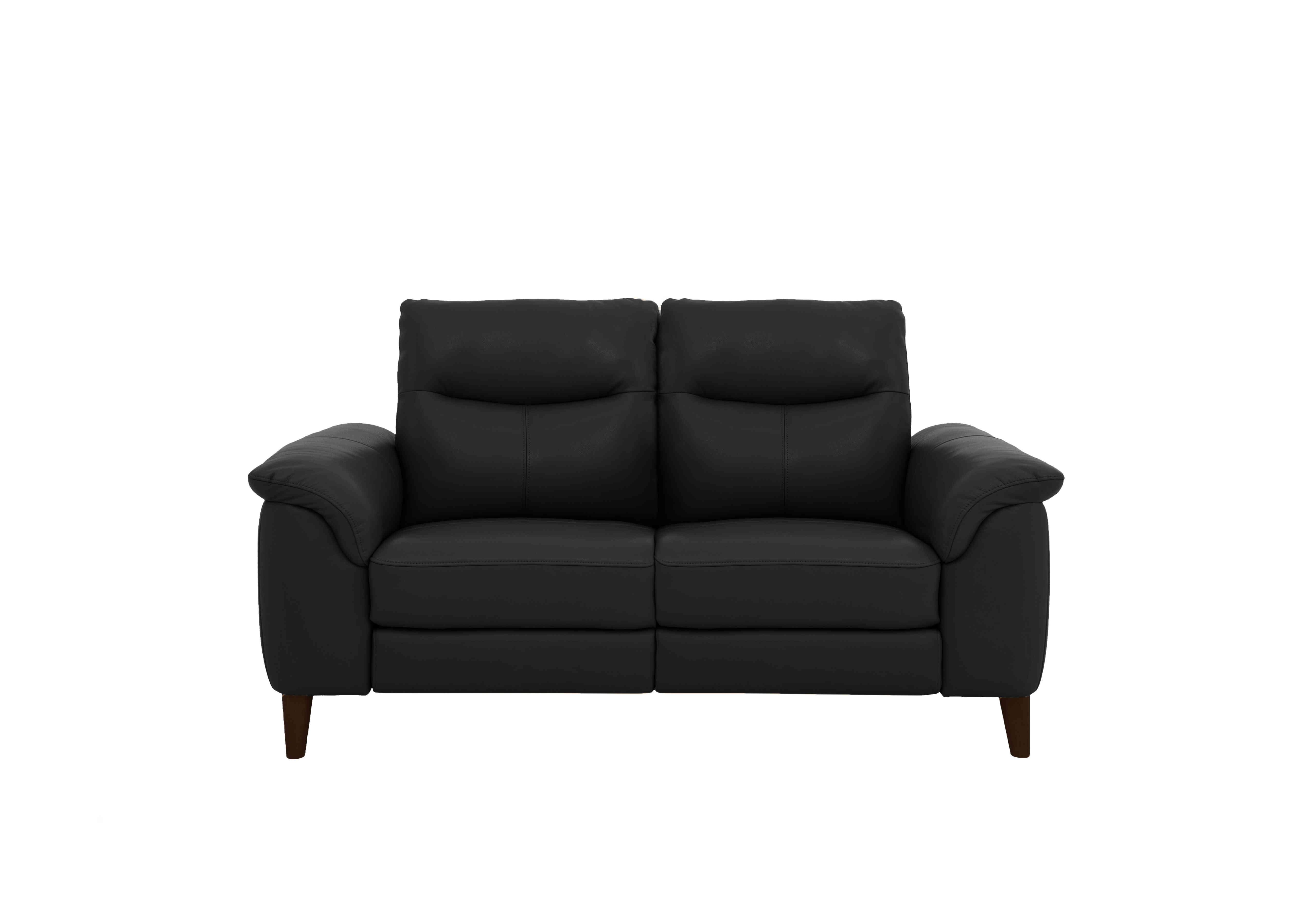 Morgan 2 Seater Leather Sofa in Florida Black Cat-35/02 on Furniture Village