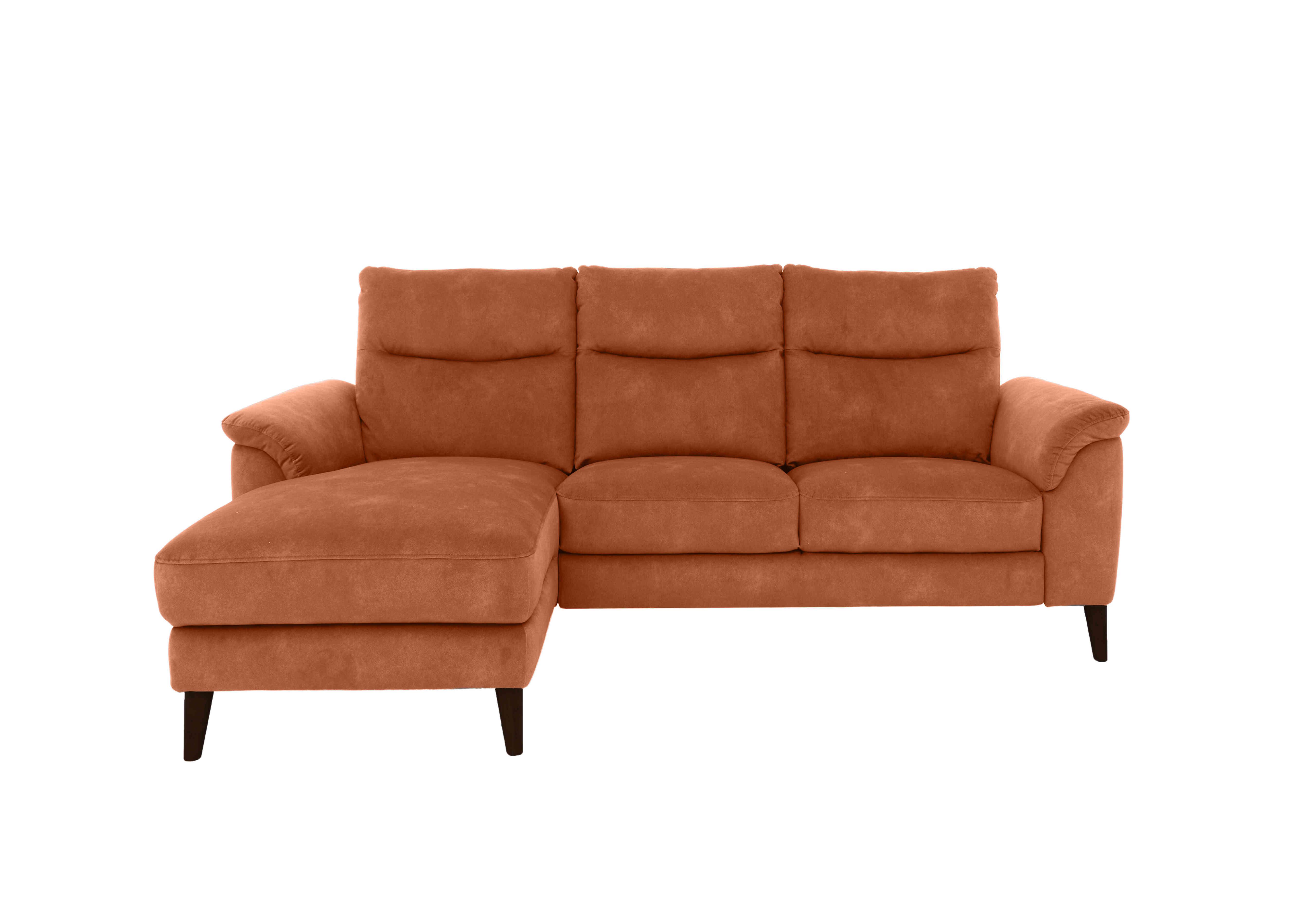 Morgan 3 Seater Fabric Sofa with Chaise End in Pumpkin Dexter 09 43509 on Furniture Village