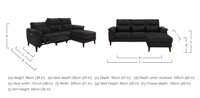 Morgan 3 Seater Leather Sofa with Chaise End in  on Furniture Village