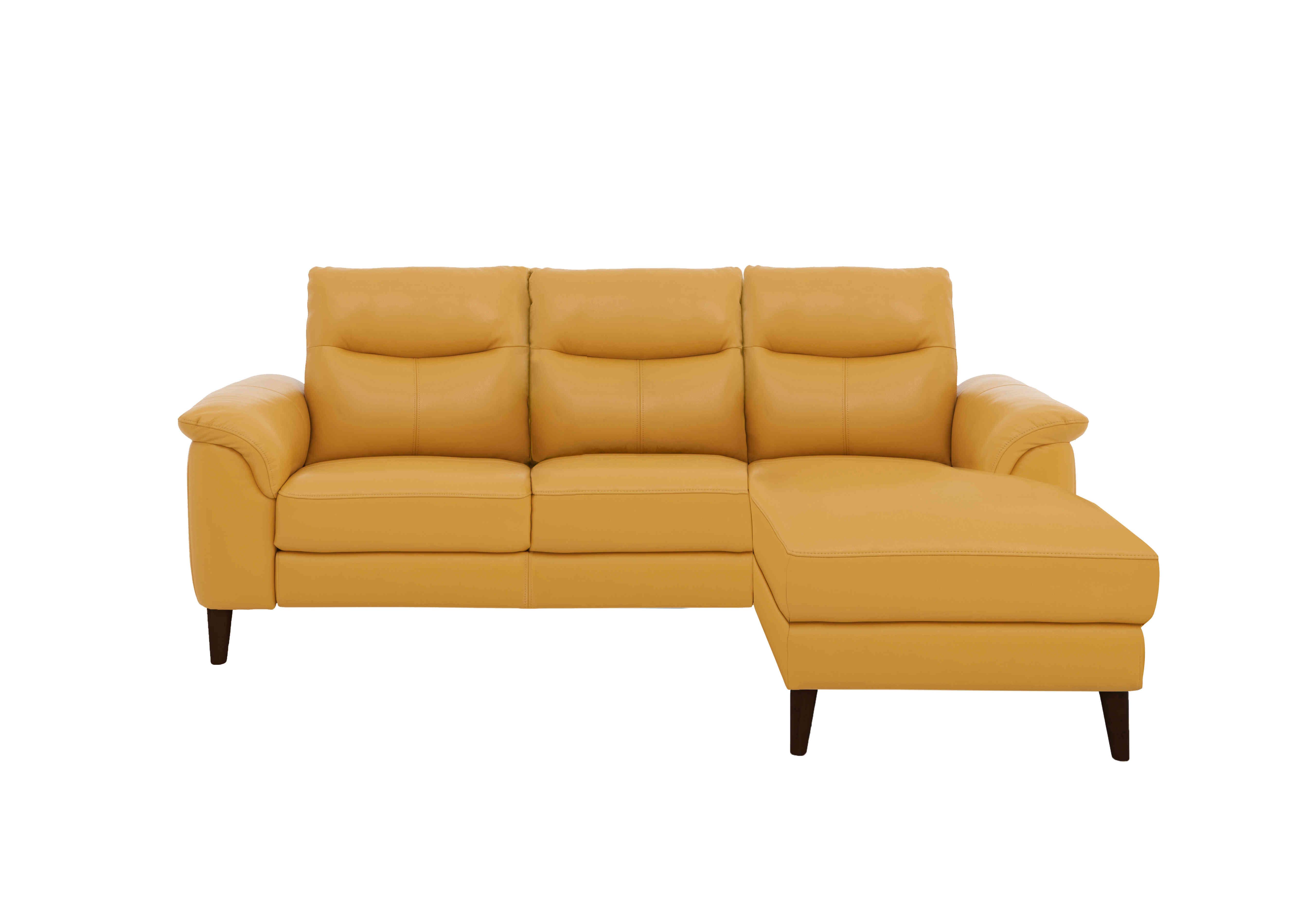 Morgan 3 Seater Leather Sofa with Chaise End in Florida Sunburst Cat-35/14 on Furniture Village