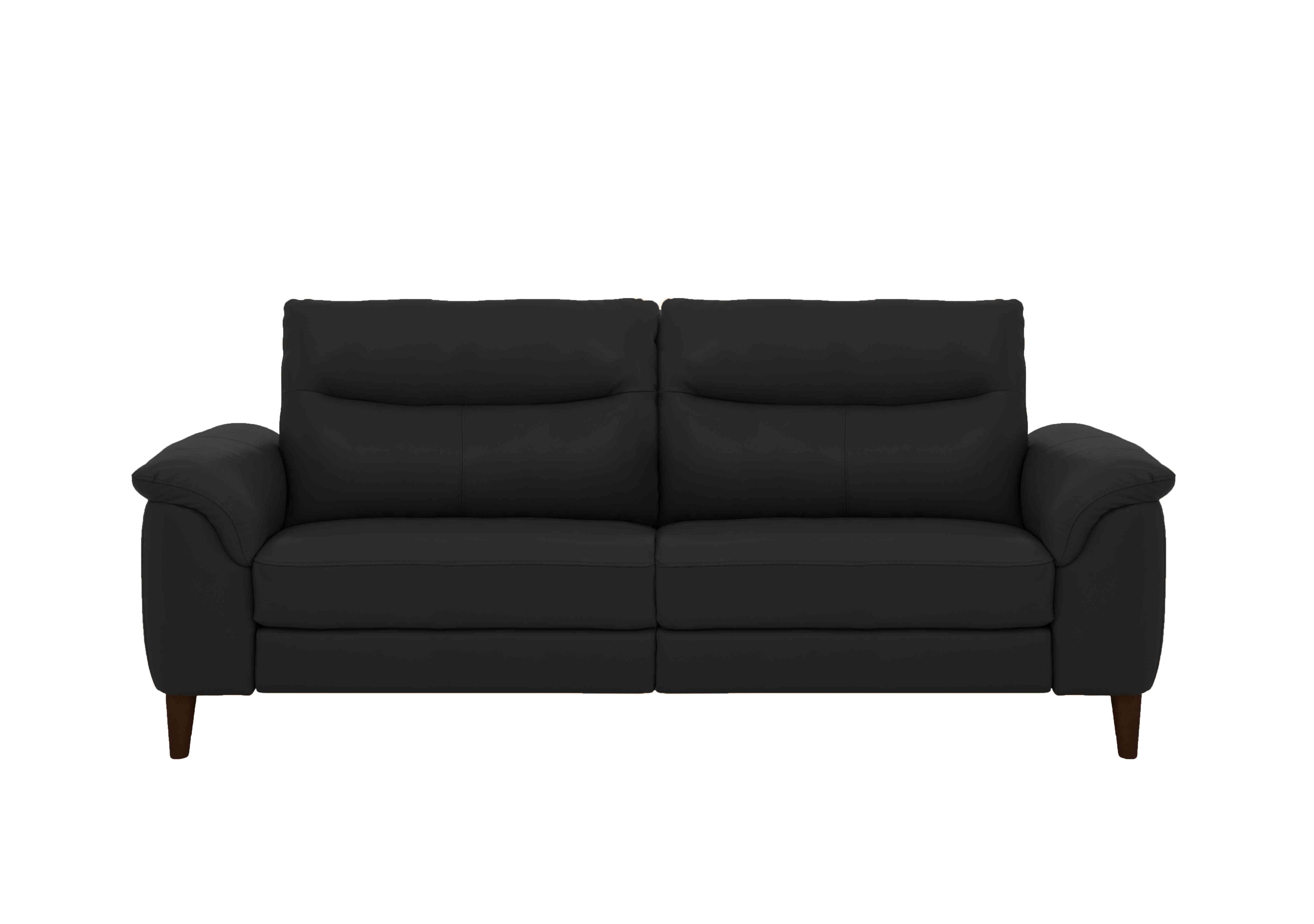 Morgan 3 Seater Leather Sofa in Florida Black Cat-35/02 on Furniture Village