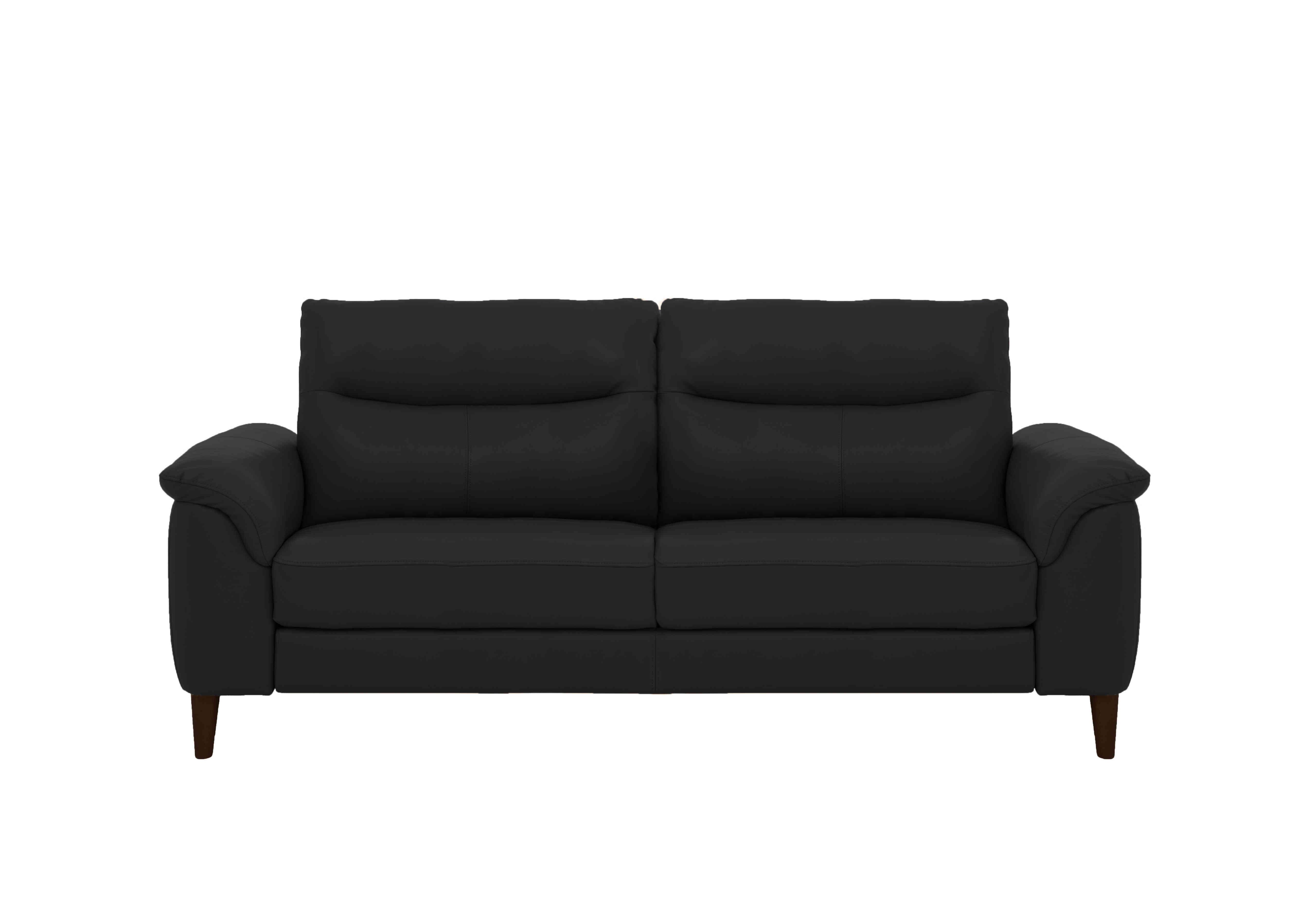 Morgan 3 Seater Leather Sofa in Oslo Cat-40/23 Jet Black on Furniture Village