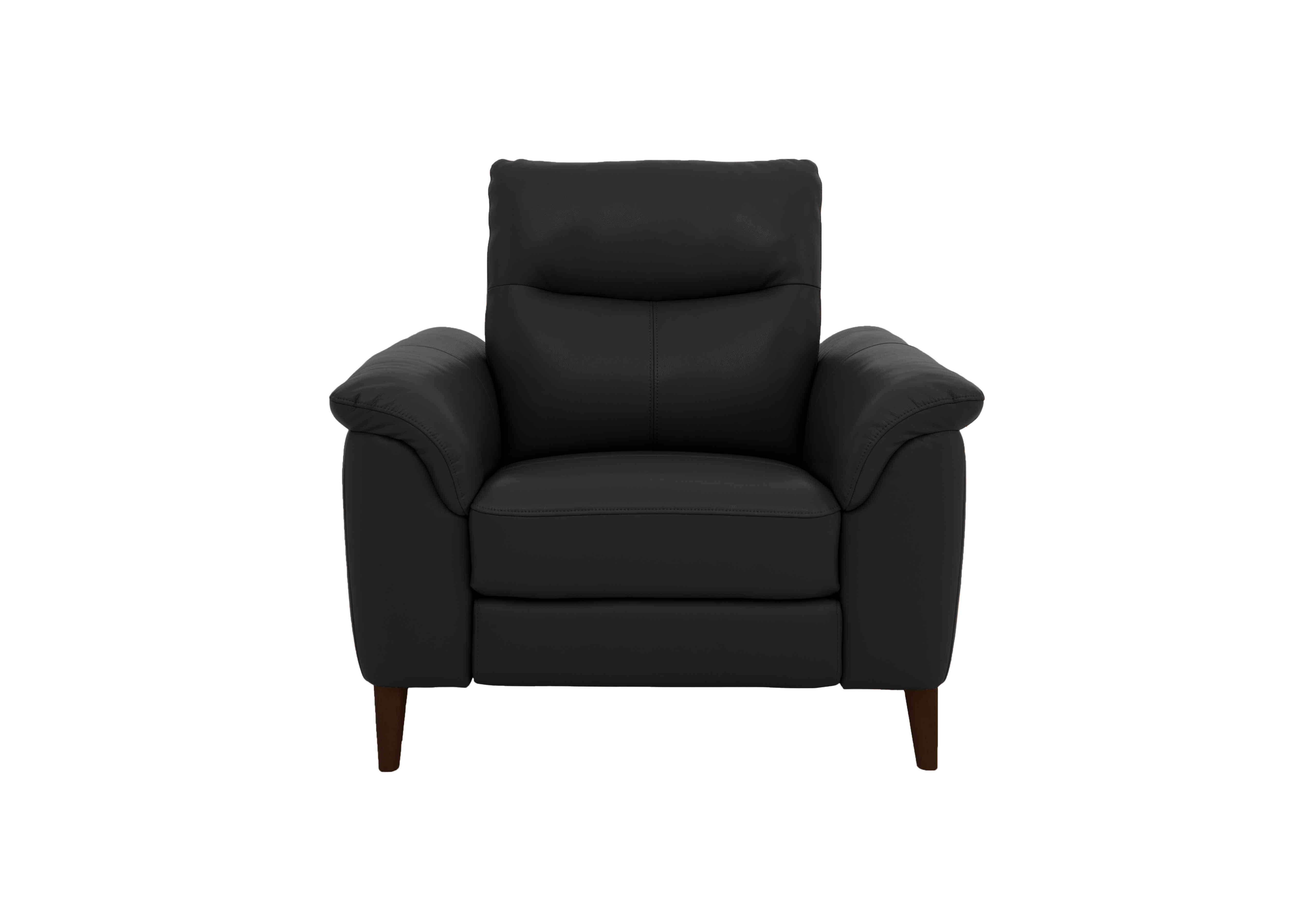 Morgan Leather Armchair in Florida Black Cat-35/02 on Furniture Village