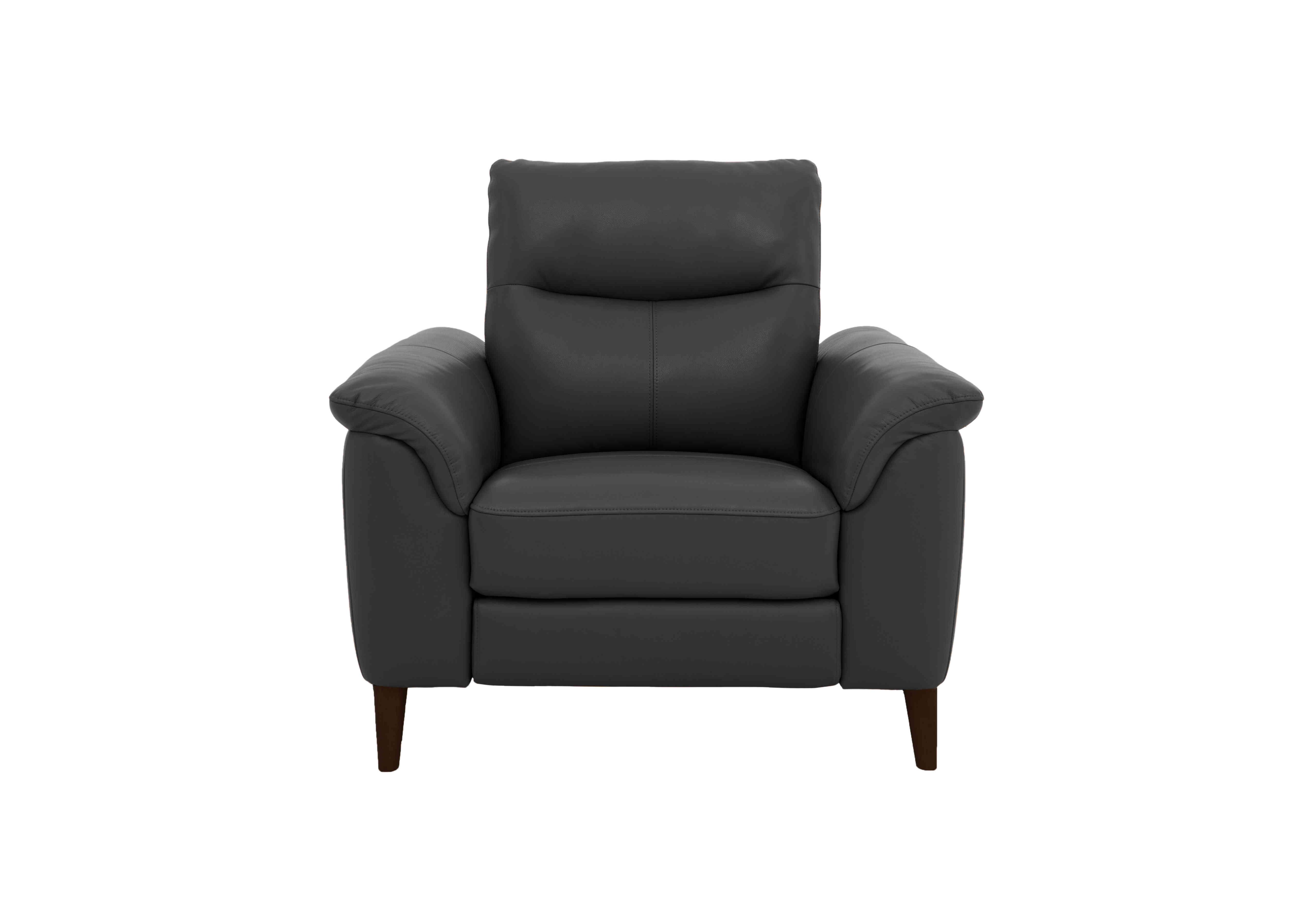 Morgan Leather Armchair in Florida Graphite Cat-35/01 on Furniture Village