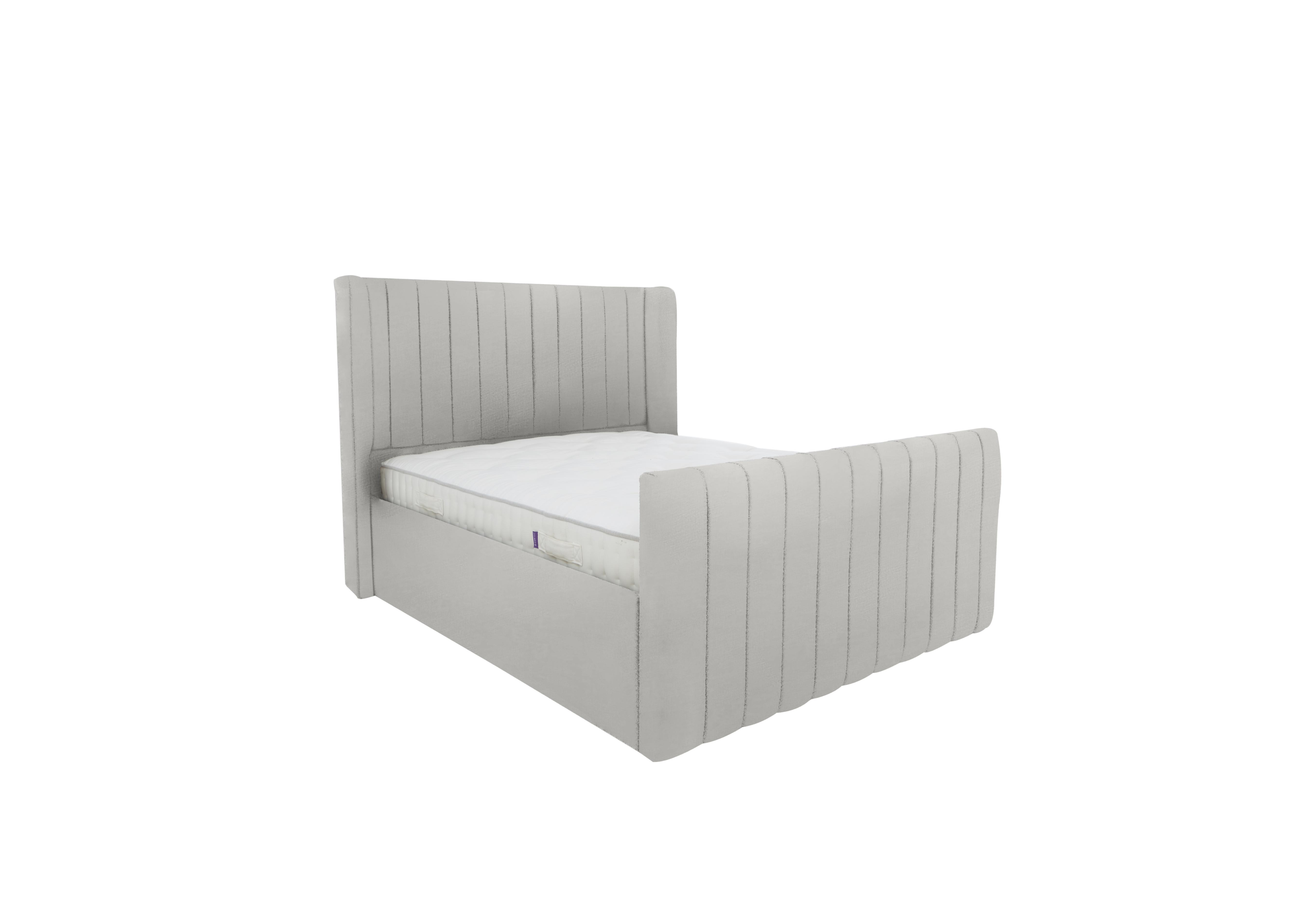 Eira High Foot End Bed Frame in Velvet Silver on Furniture Village
