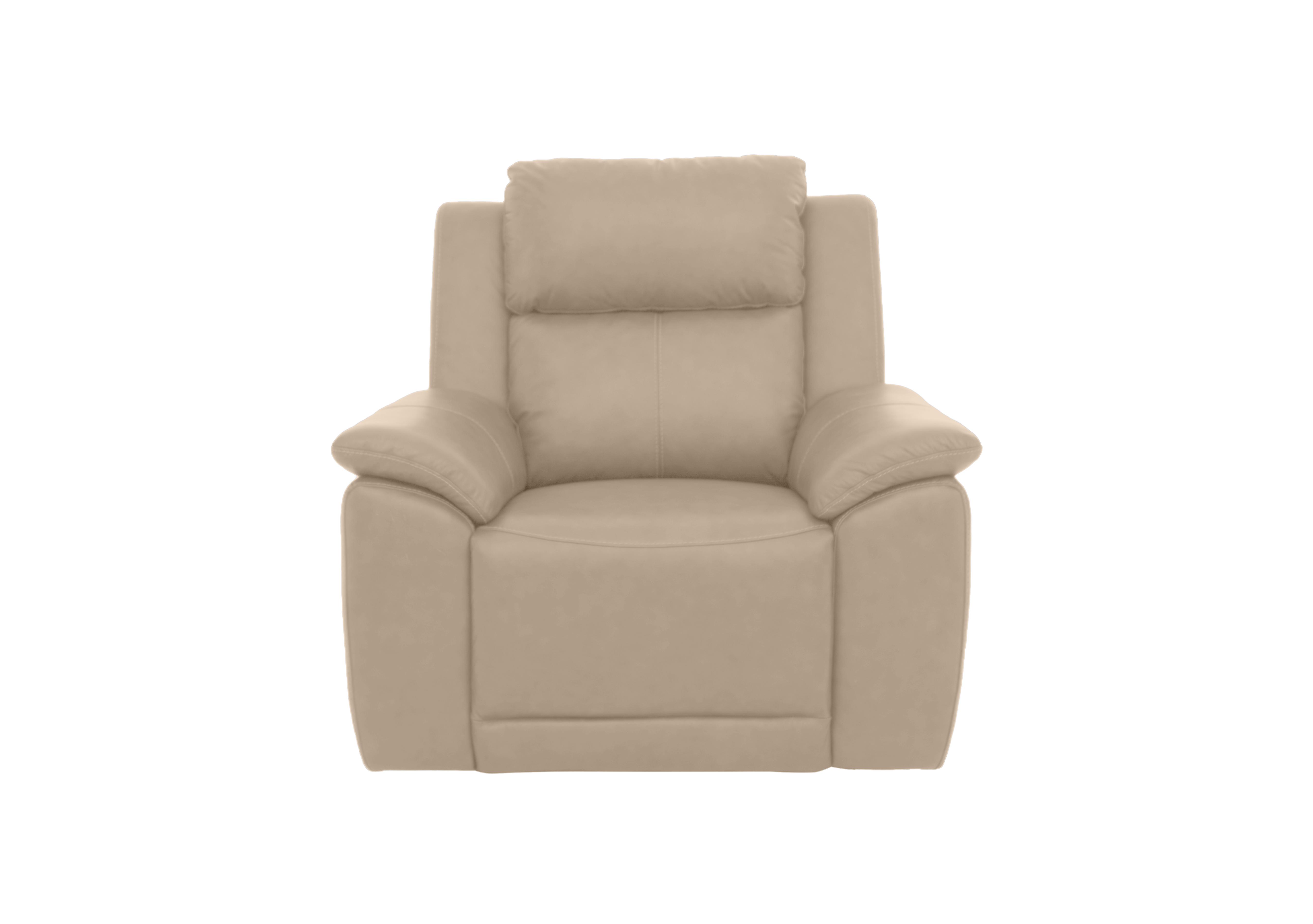 Utah Leather Chair in Pebble La-4305 on Furniture Village