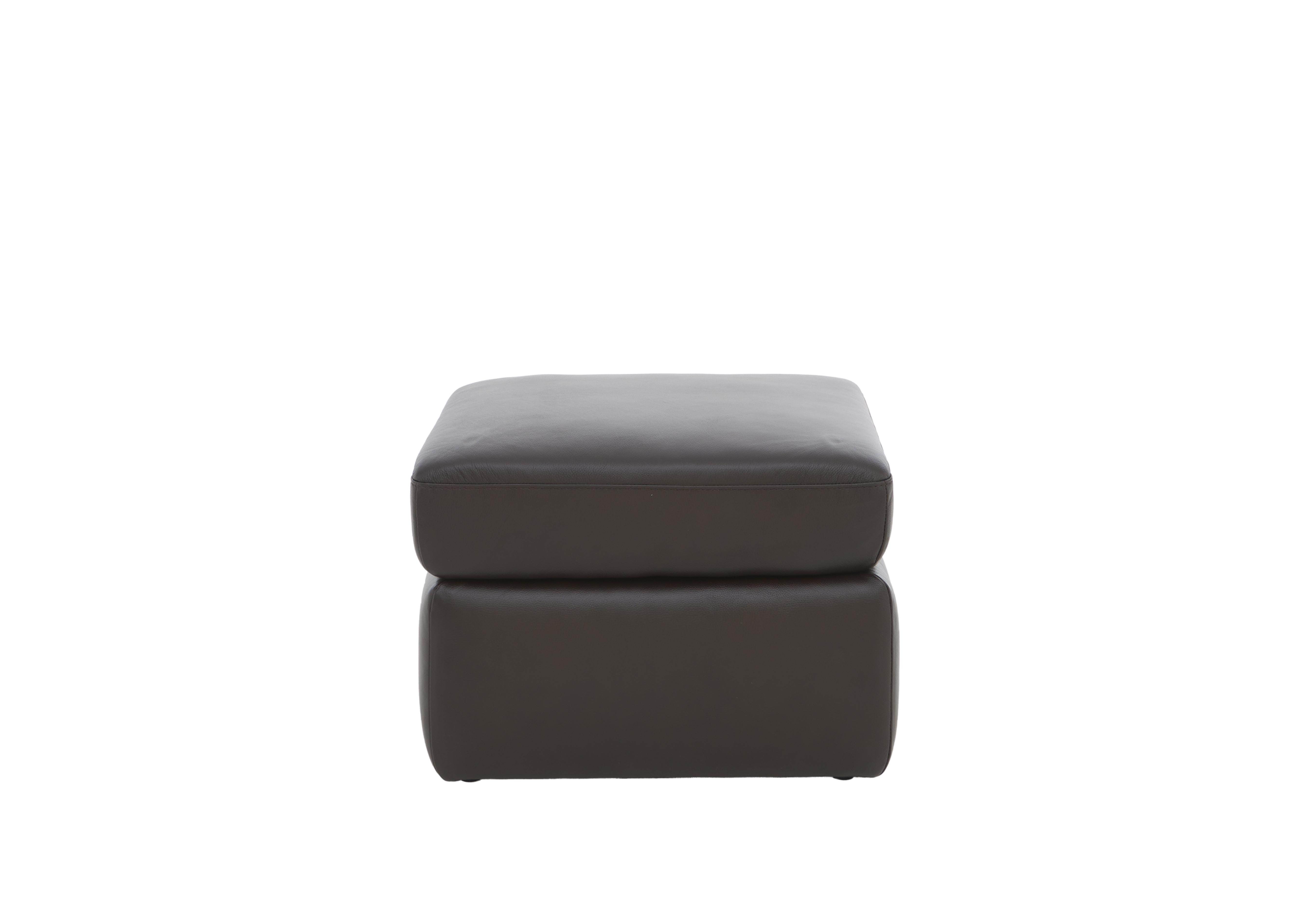 Utah Leather Storage Footstool in Espresso Lx-6413 on Furniture Village