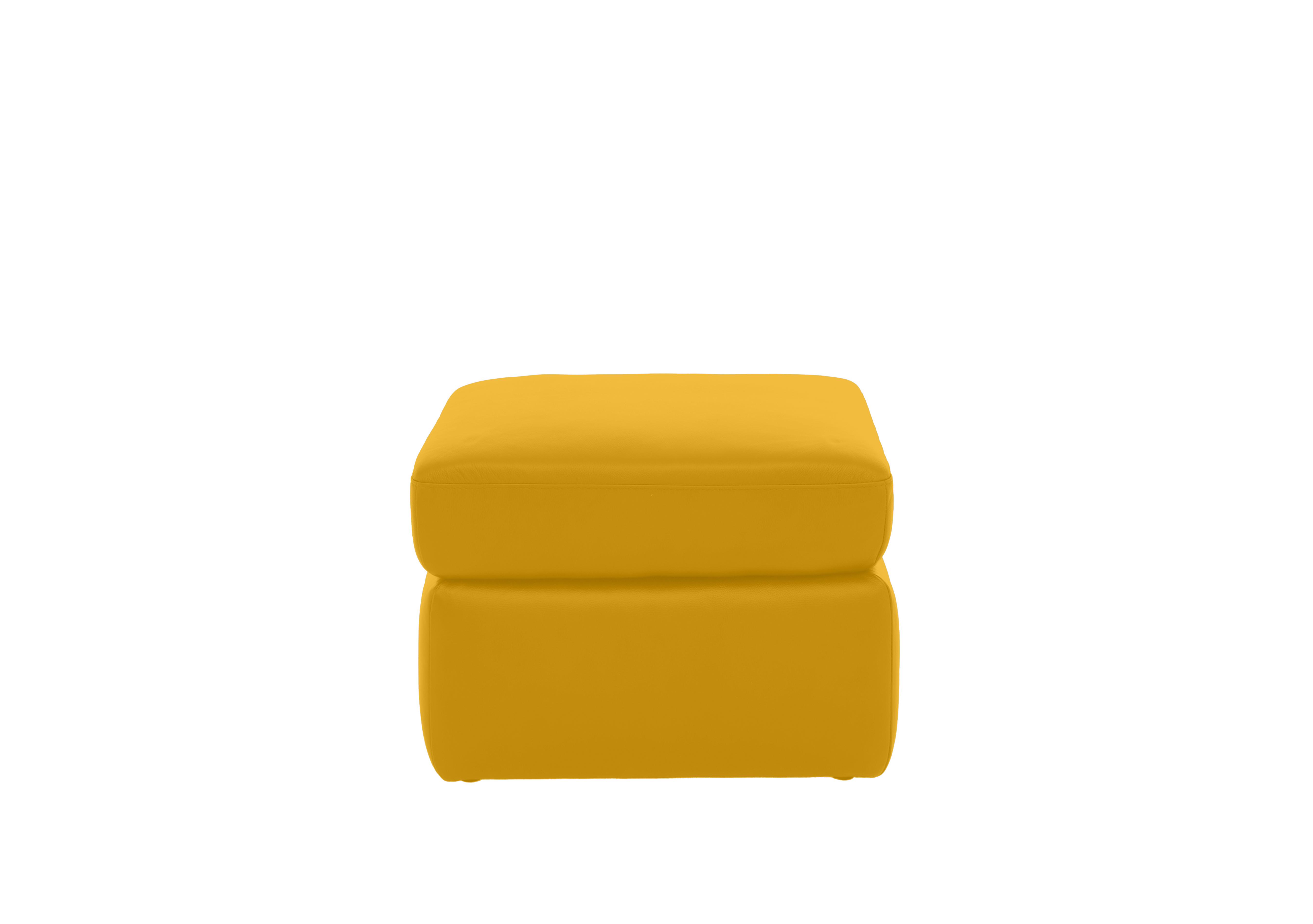 Utah Leather Storage Footstool in Giallo Le-9310 on Furniture Village
