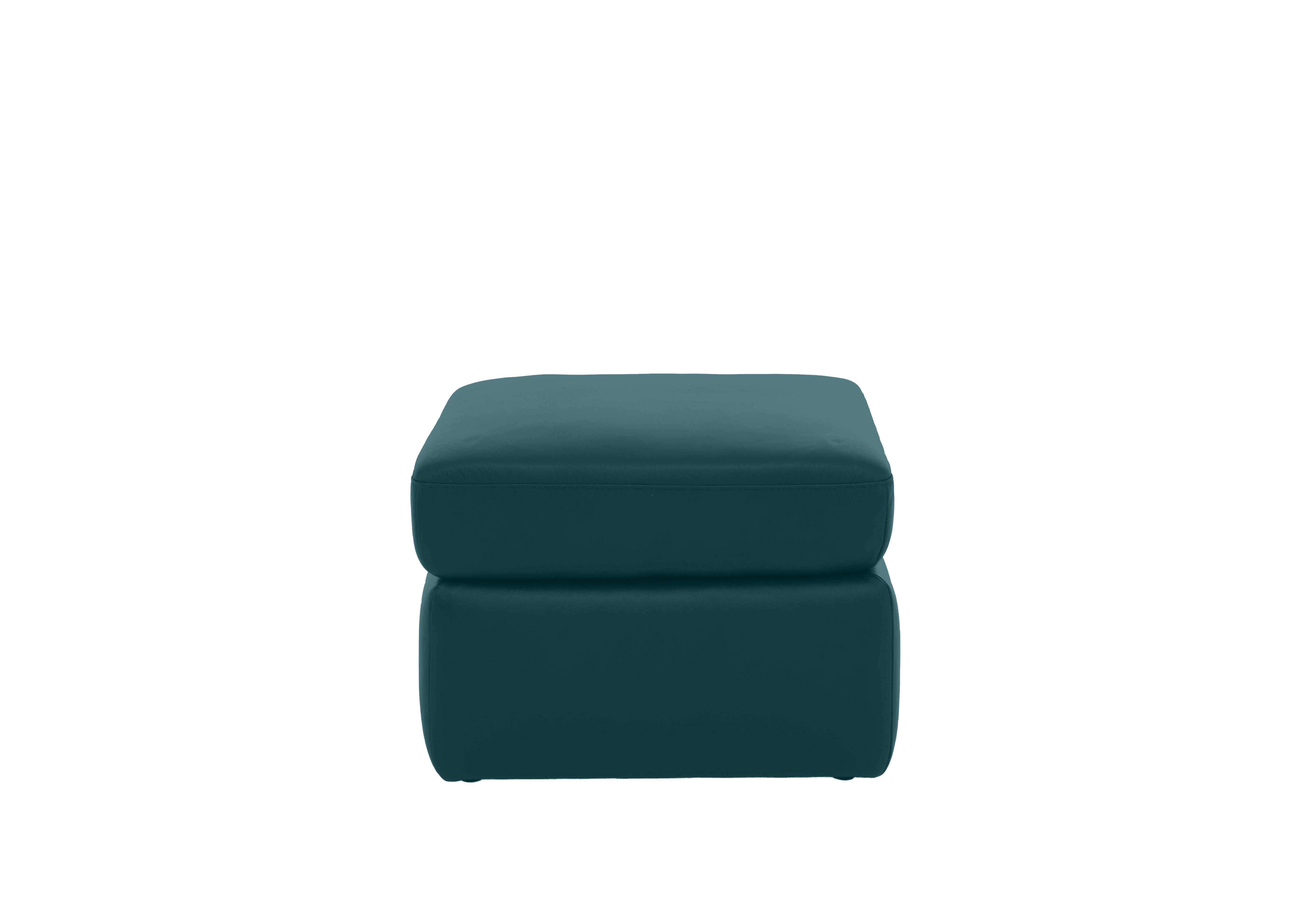 Utah Leather Storage Footstool in Midnight Jade Matte Le-9324 on Furniture Village